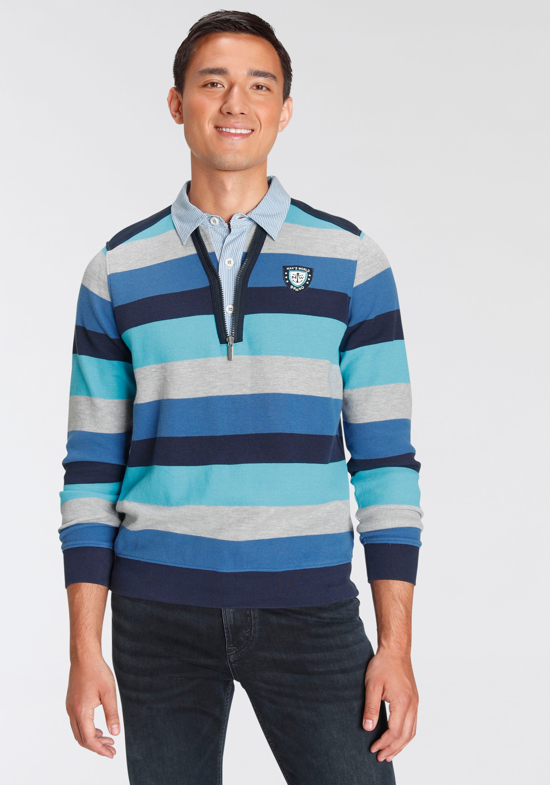 Image of Man's World Sweatshirt, mit Kentkragen bei Ackermann Versand Schweiz