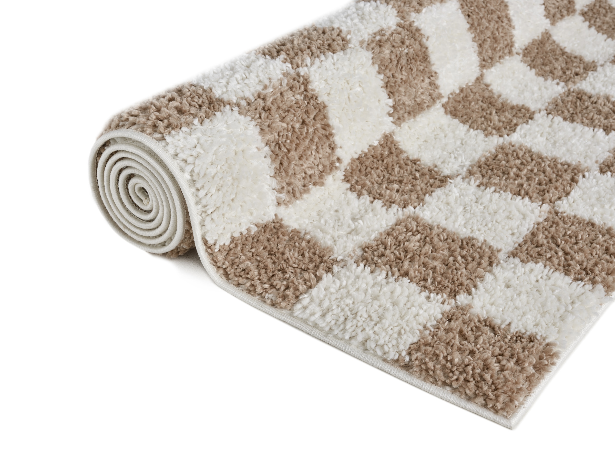 GOODproduct Tapis à poils longs »Kiiki, Karo-Muster« Rectangulaire 30 mm Höhe Kariert, auffälliges Schachbrettmuster, Wohnzimmer, Schlafzimmer