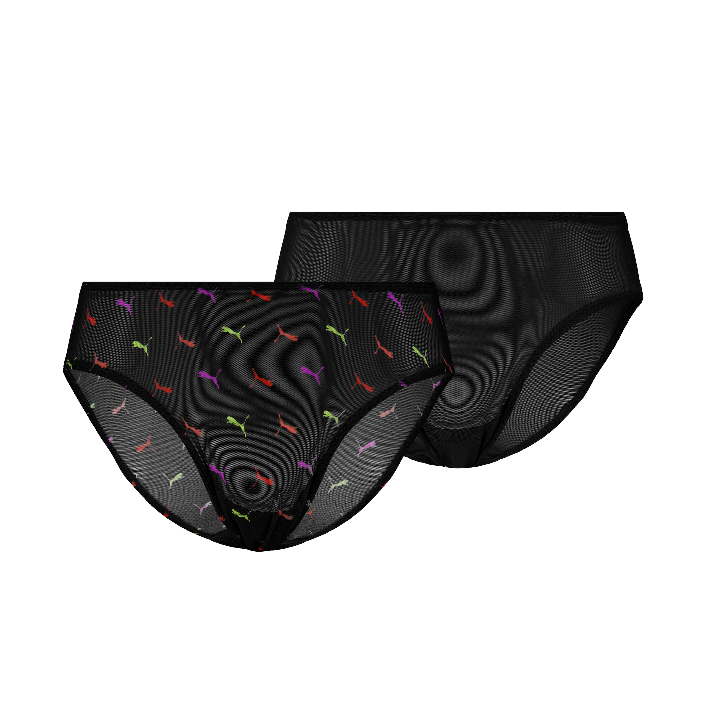 Image of PUMA Slip "PUMA WOMEN PRINTED MESH BRIEFS" 2er Pack, mit buntem allover Print, mit Mesh-Details