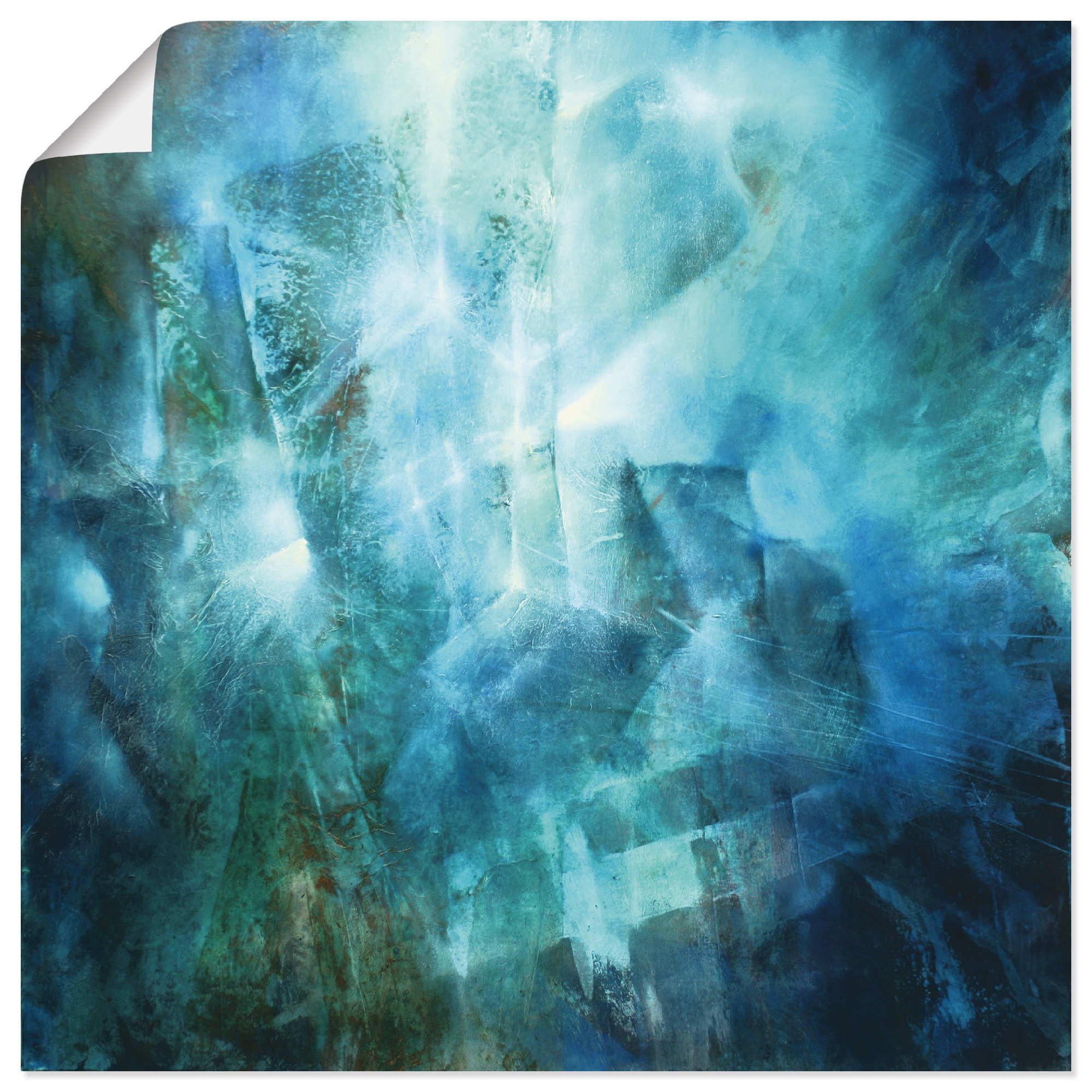 Image of Artland Wandbild »Smaragd«, Gegenstandslos, (1 St.), in vielen Grössen & Produktarten - Alubild / Outdoorbild für den Aussenbereich, Leinwandbild, Poster, Wandaufkleber / Wandtattoo auch für Badezimmer geeignet bei Ackermann Versand Schweiz