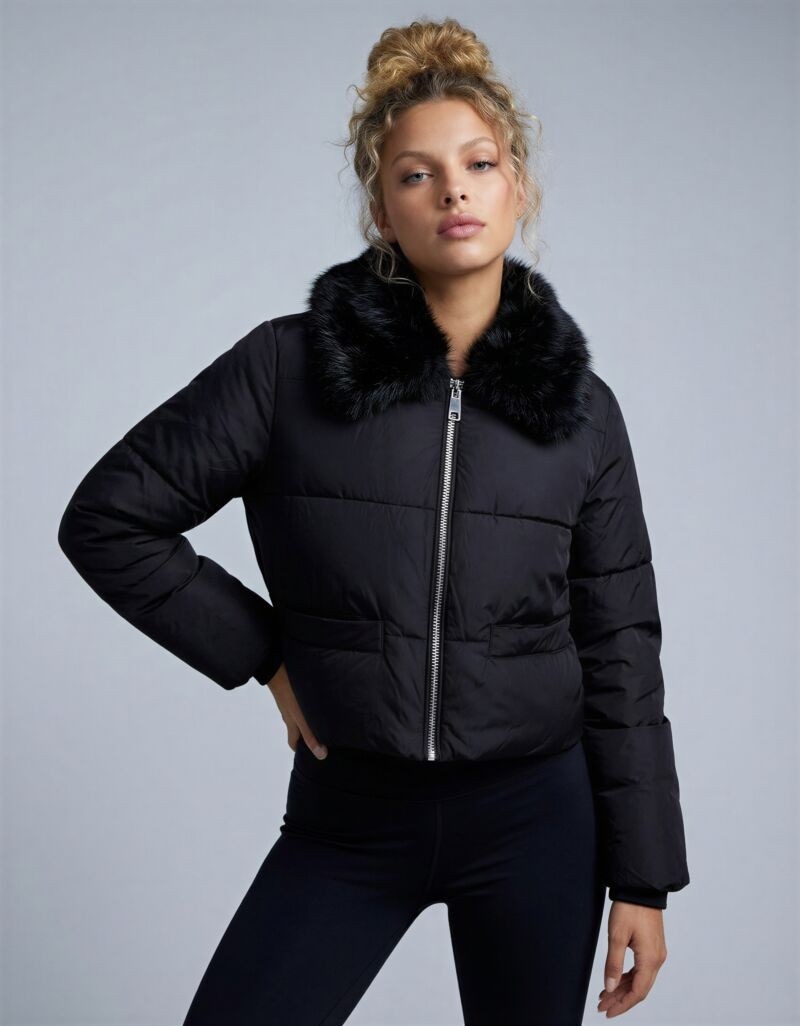 Image of Tally Weijl Steppjacke "SJAPESENSATI" wattiert, verkürzt, mit Kunstfellkragen und seitlichen Eingrifftaschen