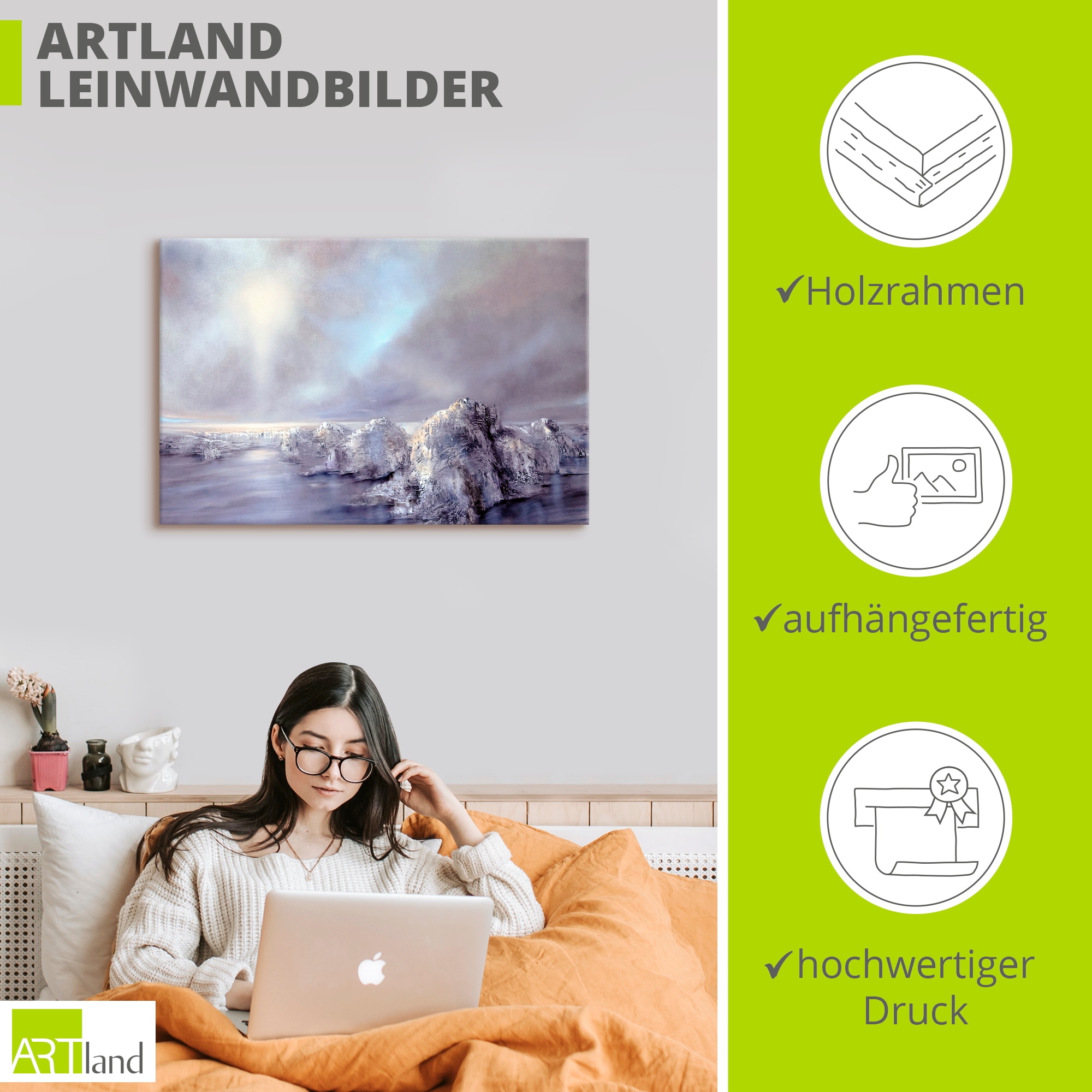 Artland Wandbild »Foresight - a bright day« Bilder vom Sonnenuntergang & -aufgang 1 Stk. tlg. als Alubild, Leinwandbild, Poster, Wandaufkleber in verschied. Grössen