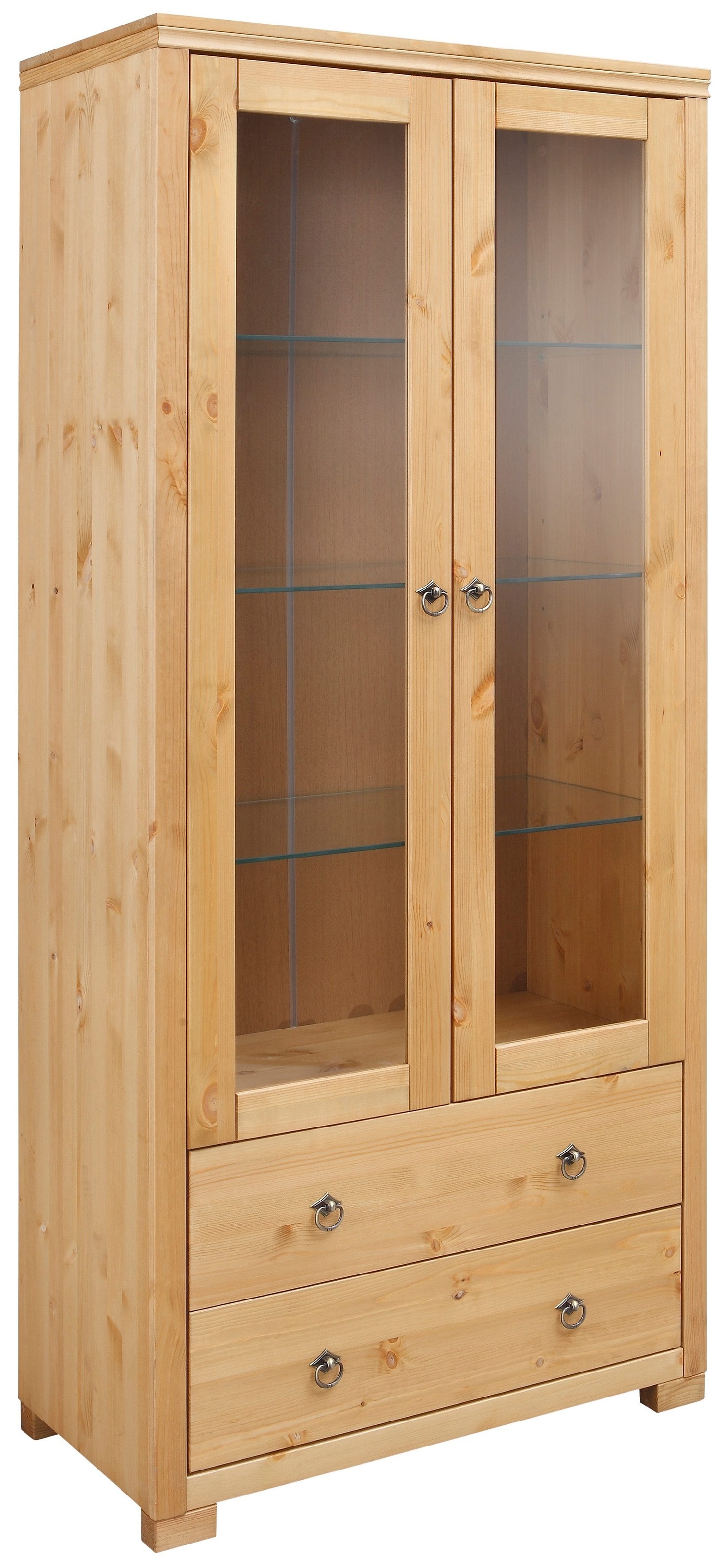 Image of GOODproduct Vitrine "Gotland" Breite 80 cm, Höhe 178 cm, mit Glastüren, aus massiver Kiefer, FSC