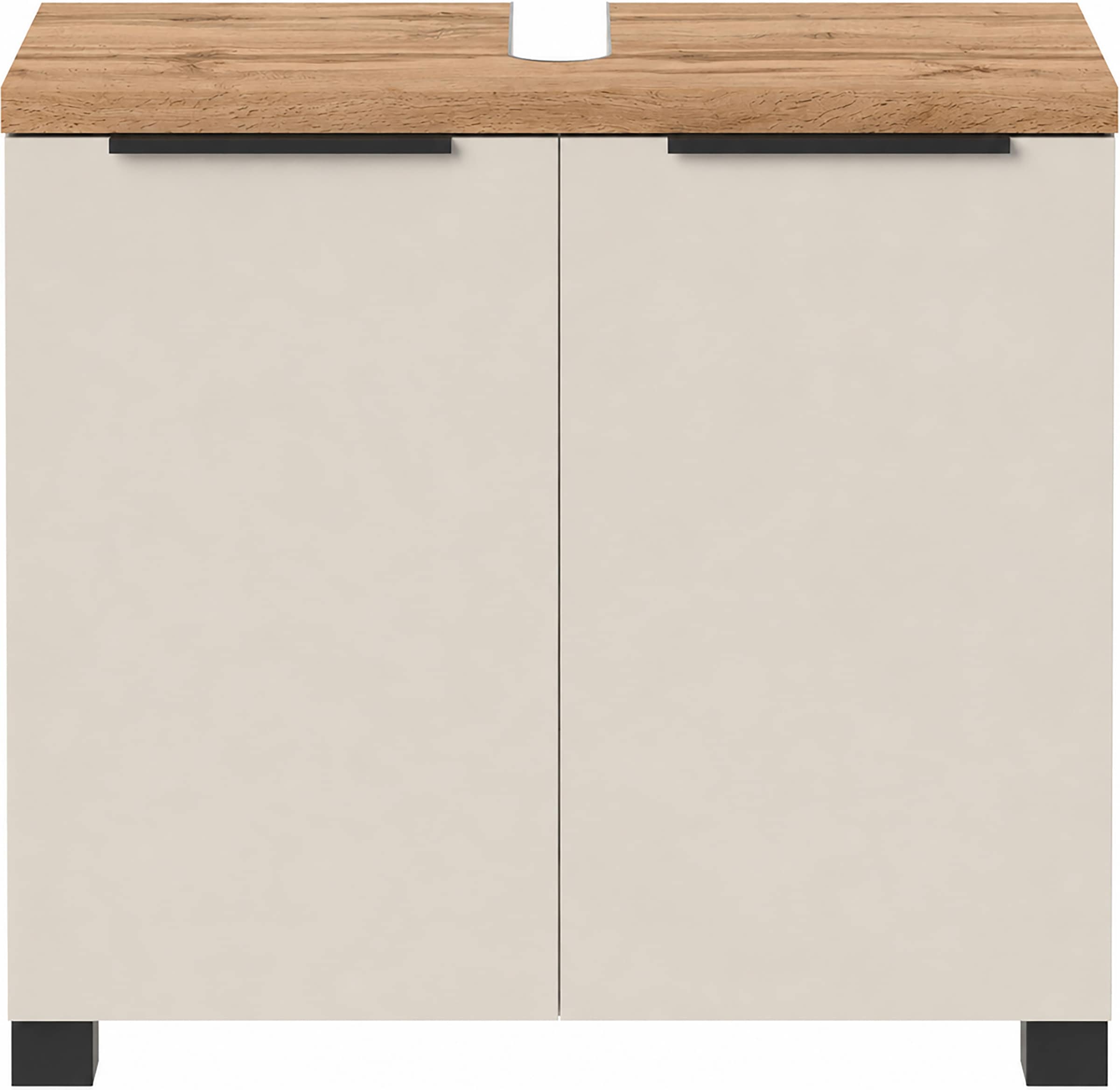 Schildmeyer Waschbeckenunterschrank »Saga, mit fühlbarer Holzstruktur, Breite 65 cm, Made in Germany« 1 Stk. tlg. Eiche Landhaus Dekor mit fühlbarer Struktur, Made in Germany