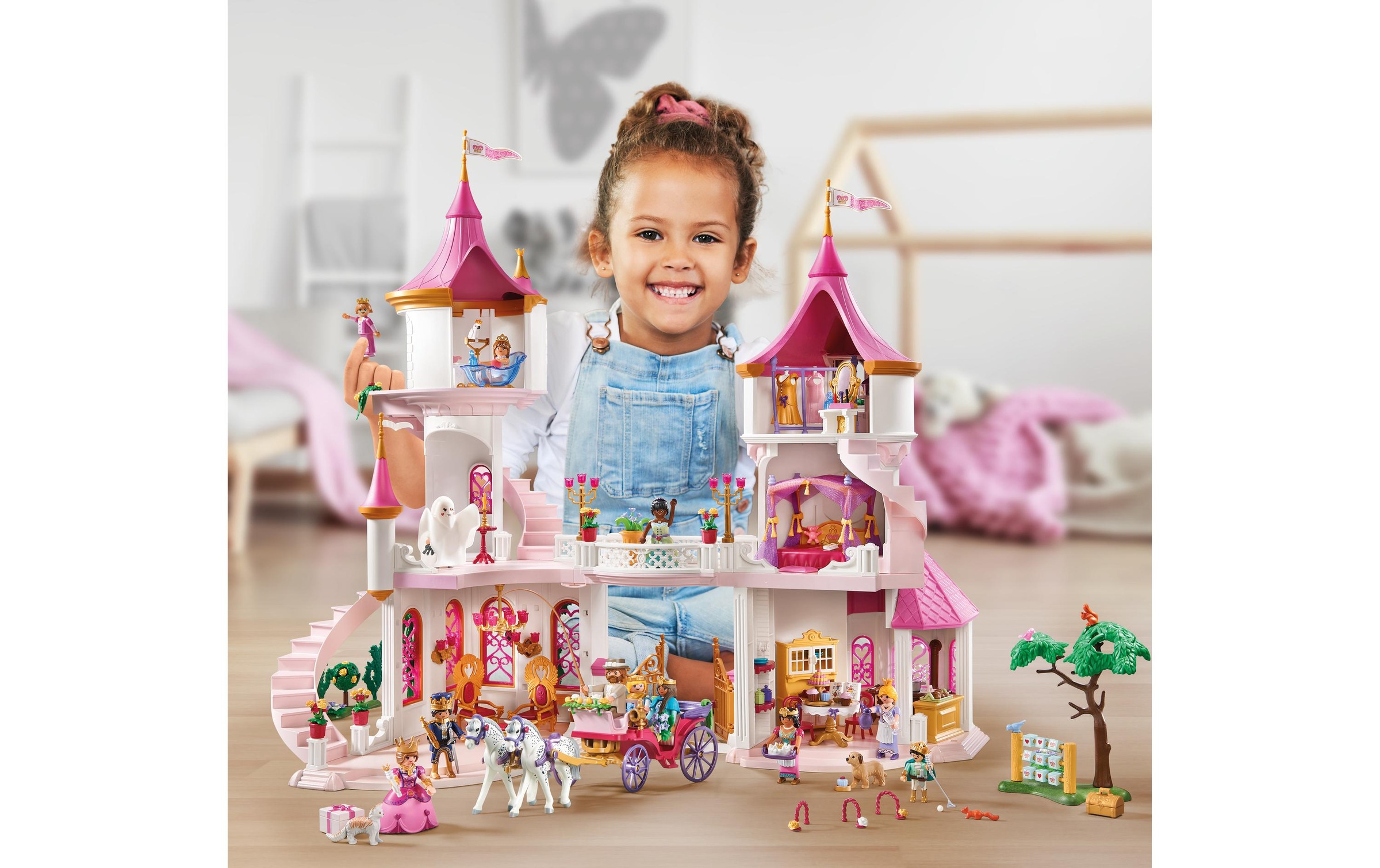 Playmobil® Spielbausteine »Princess Magic Prinzessinnenschloss mit Königspaar 71845«, (422 St.)