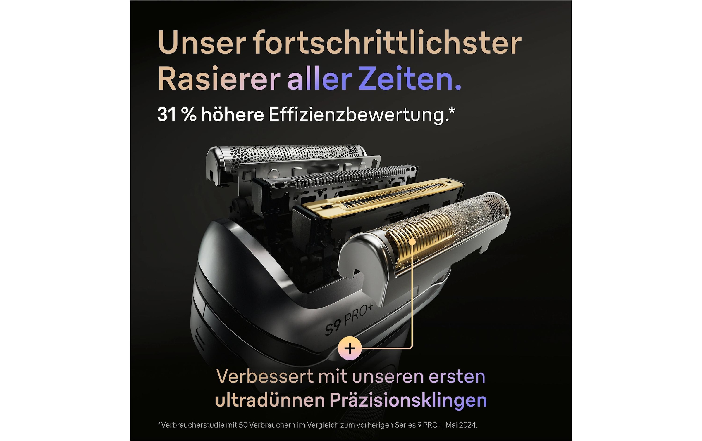 Braun Elektrogesichtshaarentferner »Series 9 Pro+ 9675cc« Reinigungsstation