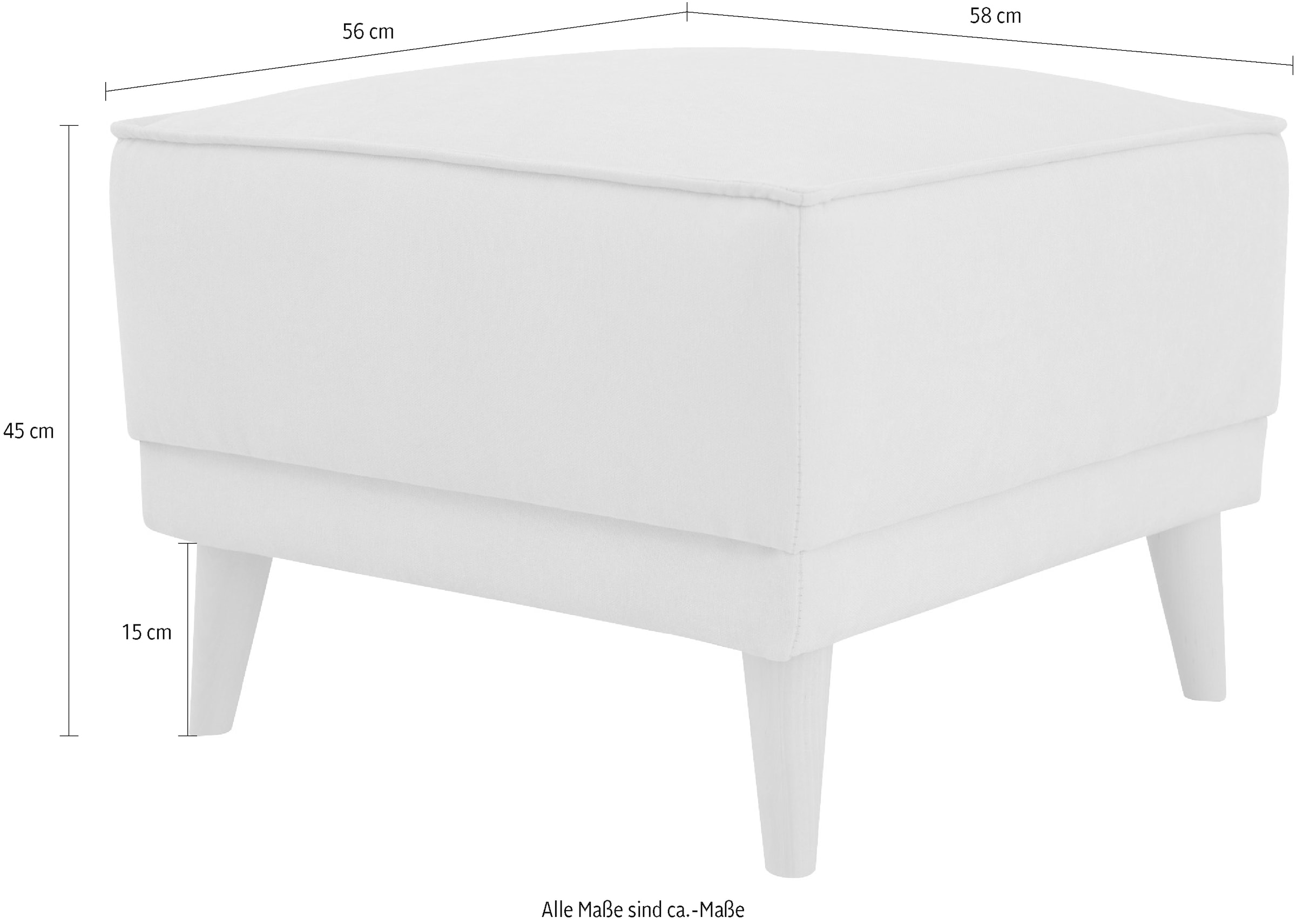 GOODproduct Polsterhocker »Oland Skandi« passend zur Serie Oland Skandi, Skandi-Design, Massivholzfüsse