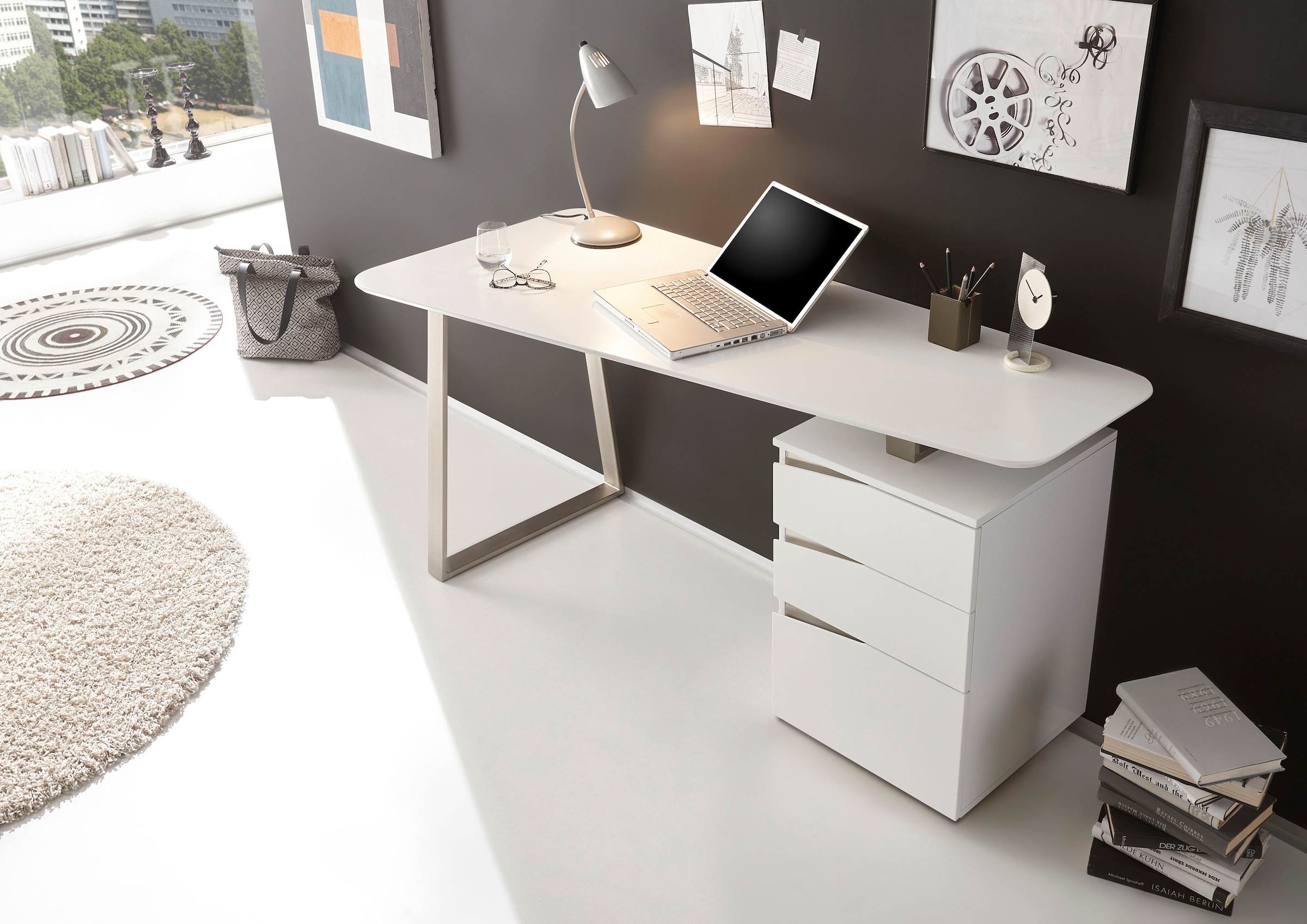MCA kaufen 3 »Tori«, cm furniture jetzt weiss Schreibtisch matt lackiert, 150 Breite mit Schubladen,