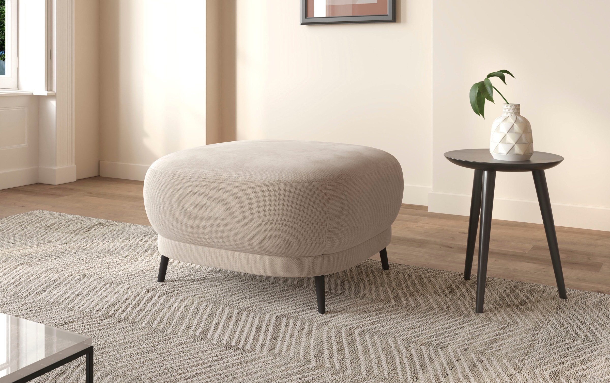 sit&more Polsterhocker »Blues« mit Metallfüssen, schwarz-matt