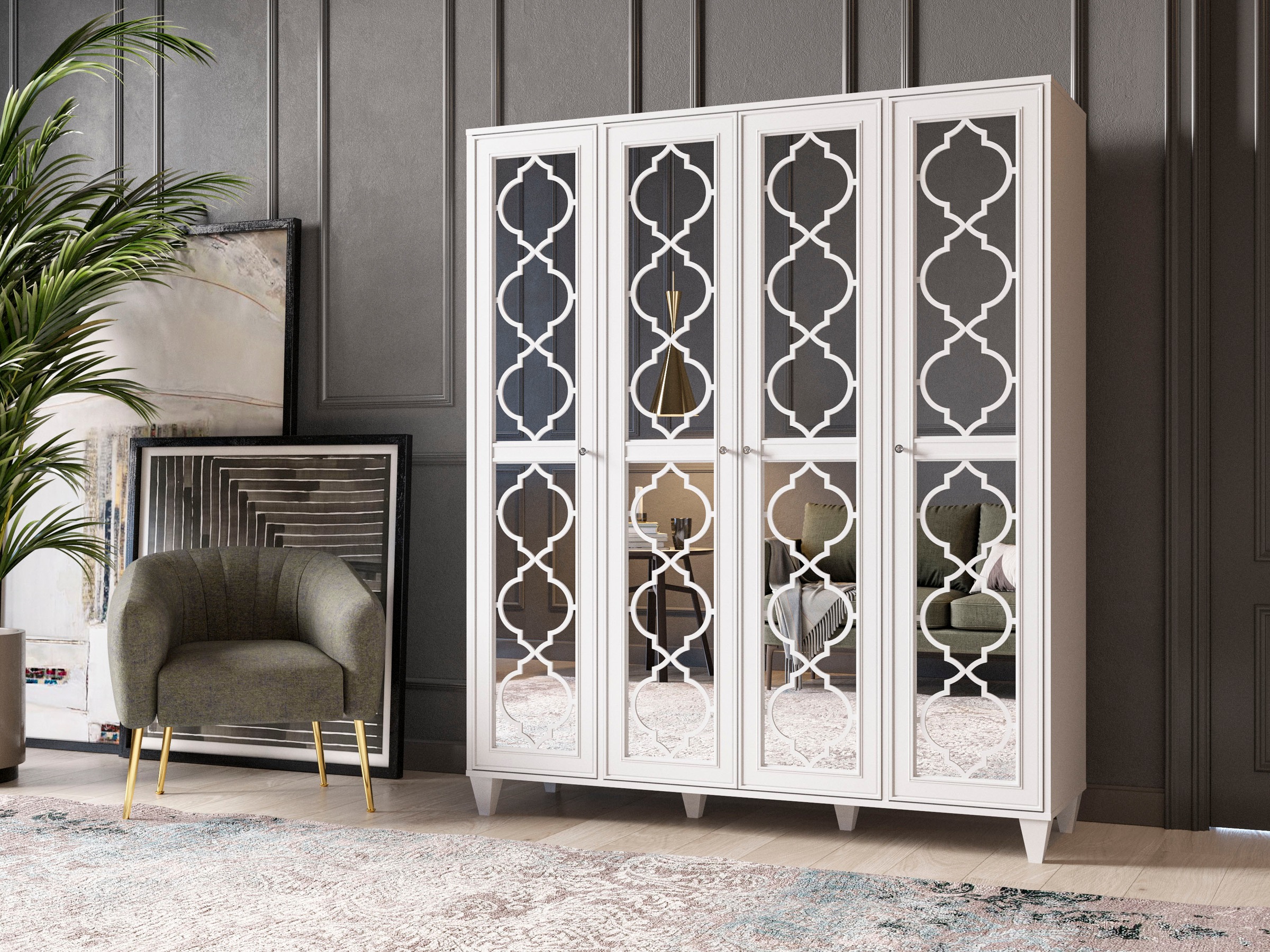 Image of Leonique Kleiderschrank »Jesica«, mit Spiegelfront und schön ausgefrästen Profilen, in deversen Breiten bei Ackermann Versand Schweiz