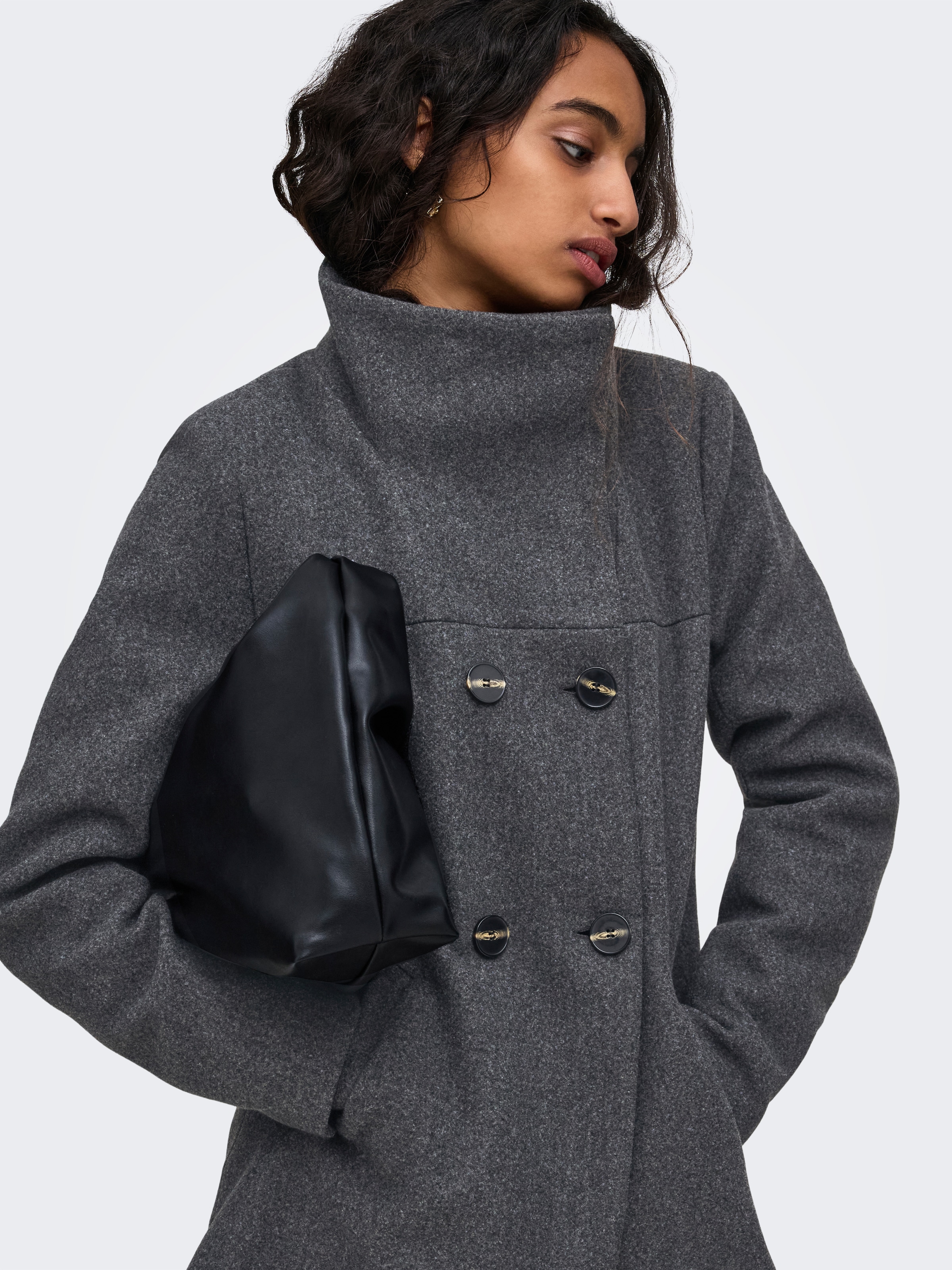 ONLY Langjacke »ONLBLAKE SOPHIA COAT OTW NOOS« Kunstfaser, 2-Reiher, Eingrifftaschen