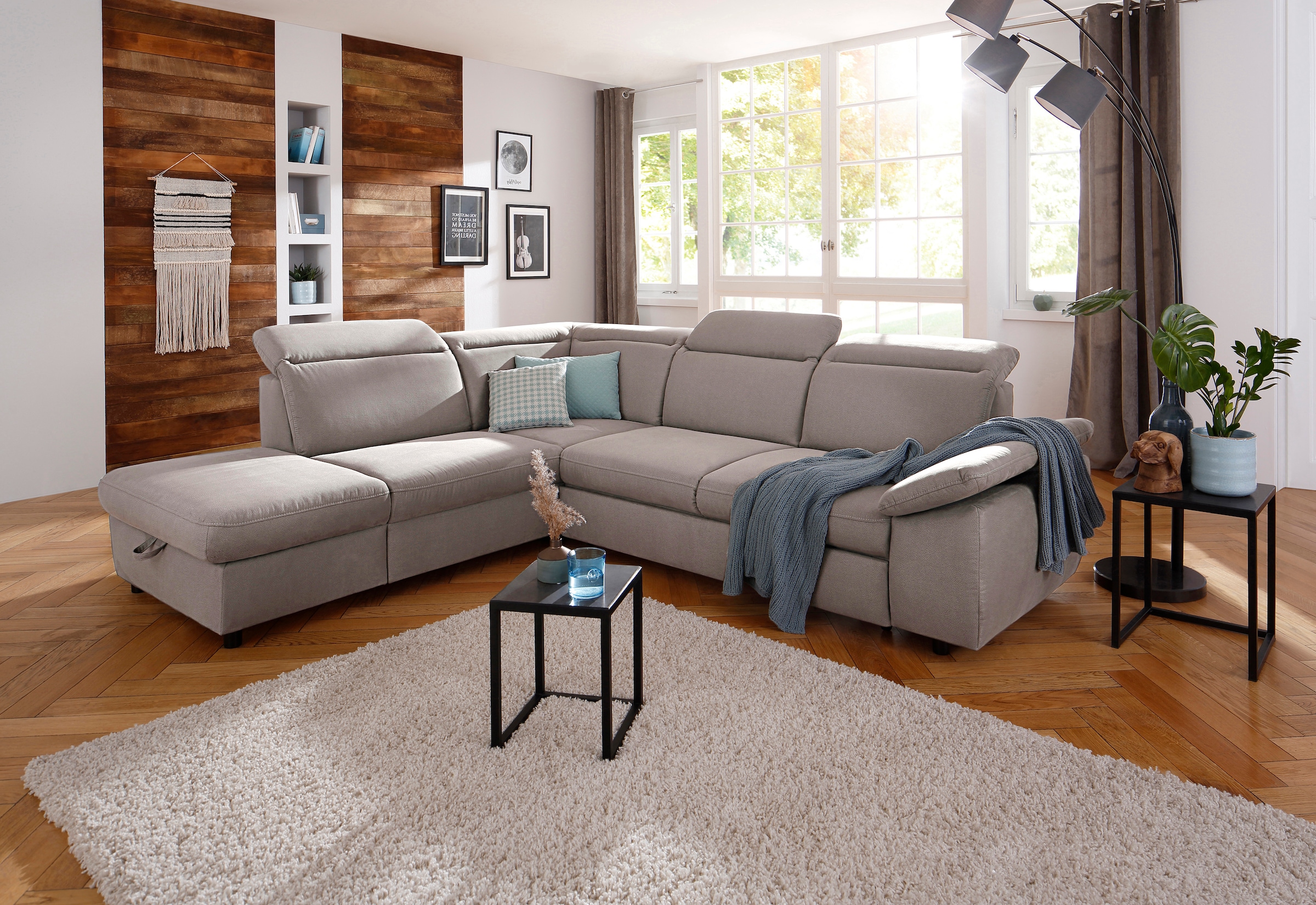Image of Home affaire Ecksofa "Mauritius L-Form" mit Ottomane, mit Kopfteil- und Armlehnverstellung