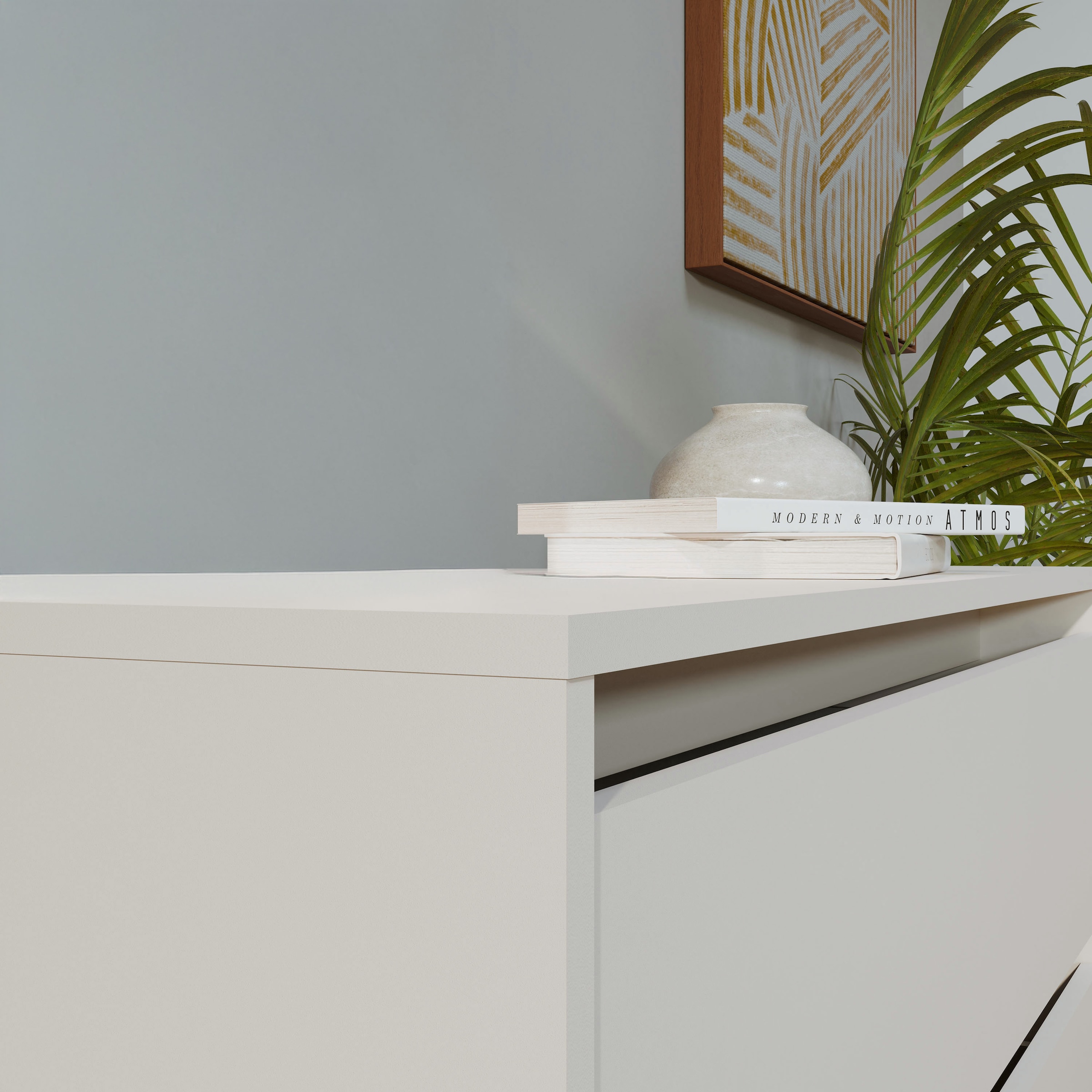 FORTE Commode »Tahoe Kommode, 3 Schubkästen, grifflos, Stauraum« L/H/P 93,5/86,7/41,4 cm beaucoup d’espace de rangement