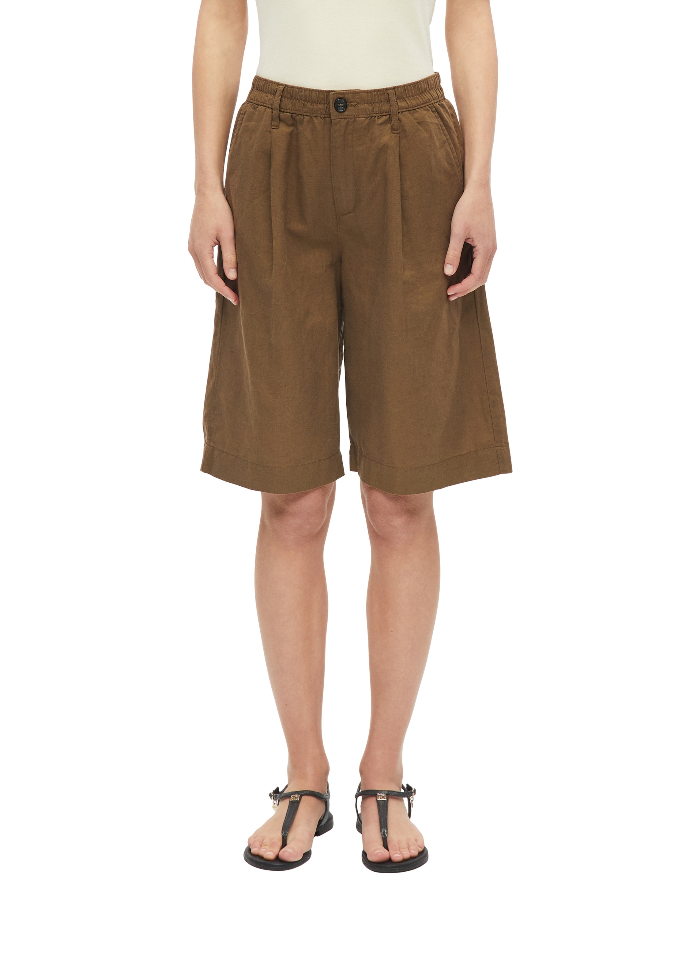 Image of s.Oliver Bermudas Sommer-Shorts mit Leinen