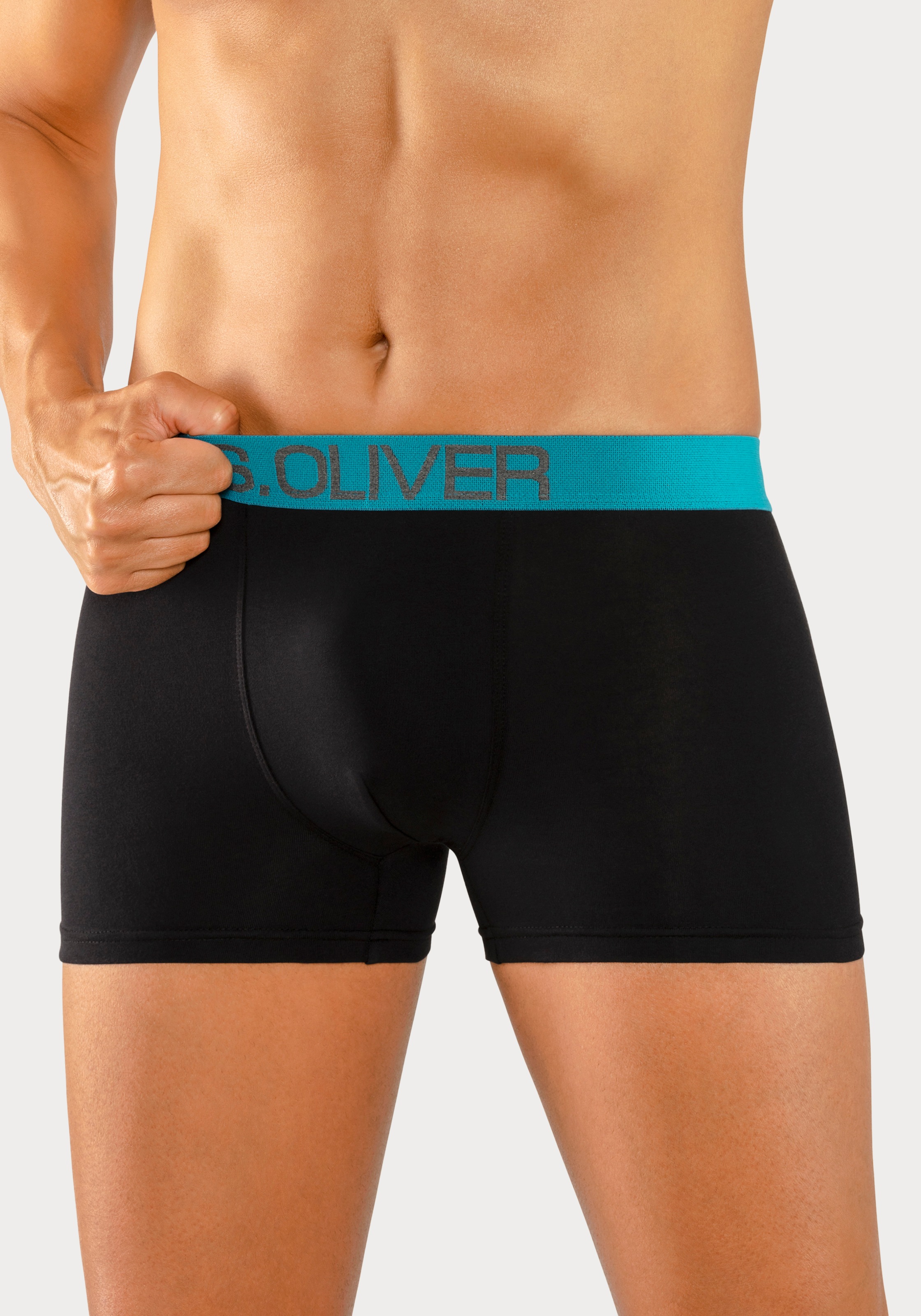 s.Oliver Boxer, (Packung, 4 St.), mit kontrastfarbenem Webbund