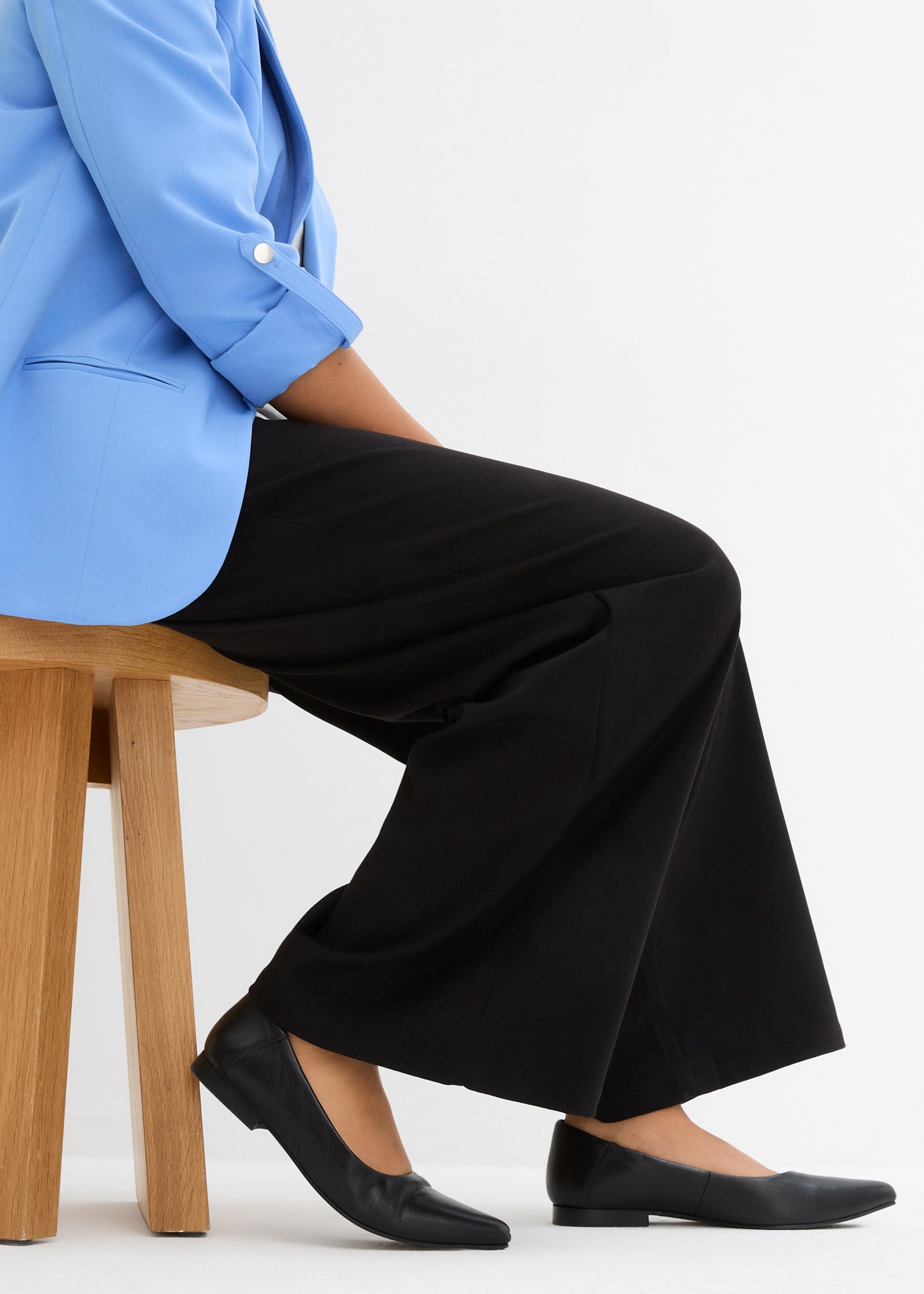 bonprix Marlene-Hose  weit geschnitten, Loose fit Passform, High-Waist-Bequembund