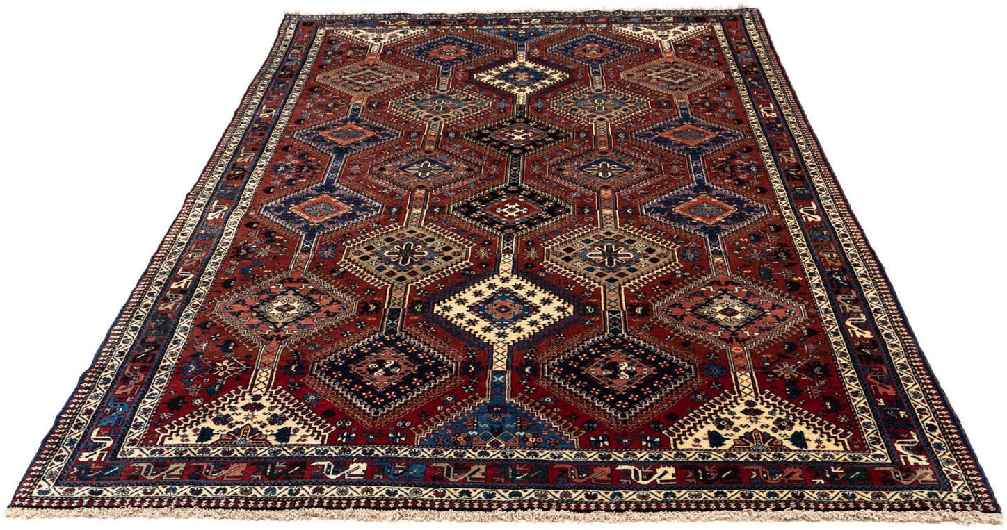 Image of morgenland Hochflor-Läufer »Yalameh Medaillon Rosso 194 x 98 cm«, rechteckig, 1 mm Höhe, Handgeknüpft bei Ackermann Versand Schweiz