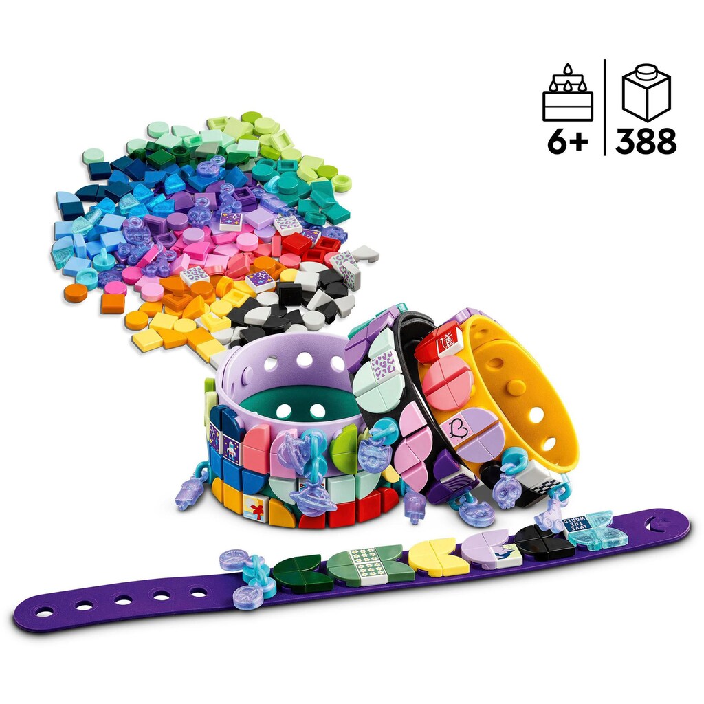 LEGO® Konstruktionsspielsteine »Armbanddesign Kreativset (41807), LEGO® DOTS«, (388 St.)