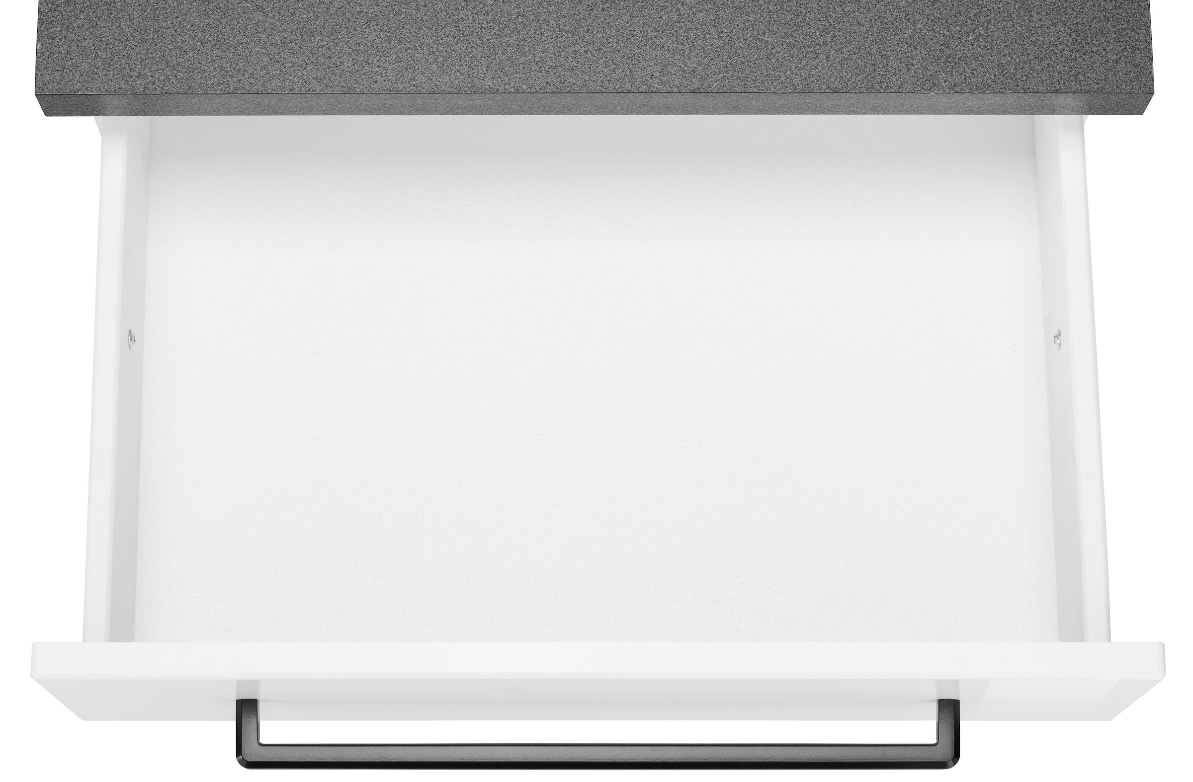 KOCHSTATION Unterschrank »KS-Tulsa«, 50 cm breit, 1 Tür, 1 Schubkasten, schwarzer Metallgriff, MDF Front
