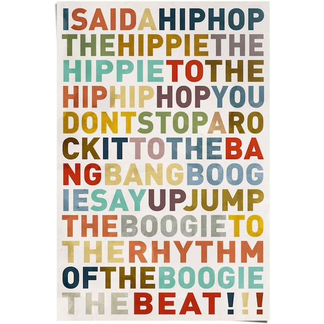 Reinders! Poster »Poster I said a HipHop Farbig - Hip-Hop - Songtext -  Musik«, Musiker, (1 St.) à bas prix