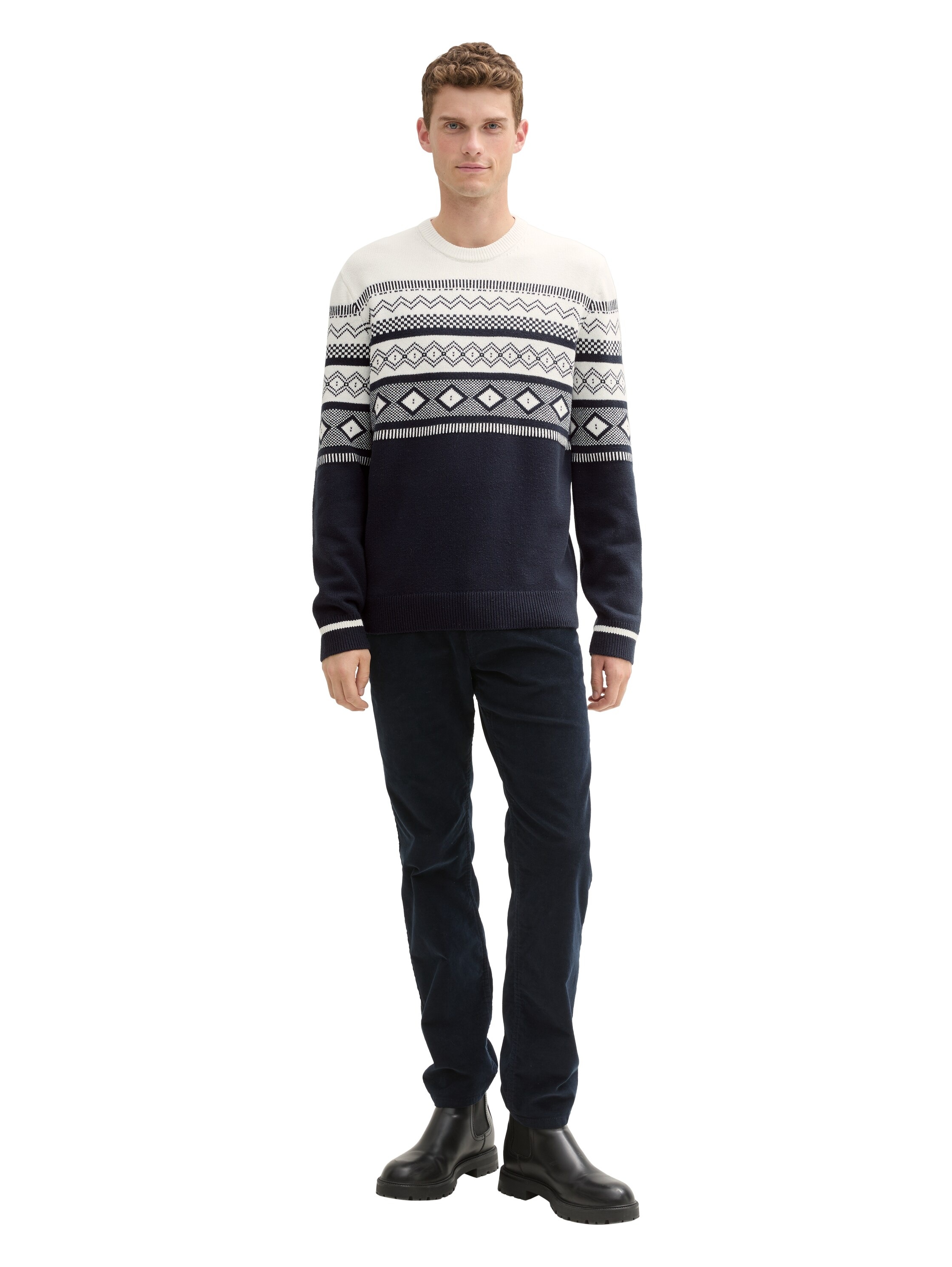 TOM TAILOR Jacquardpullover, mit Colorblock