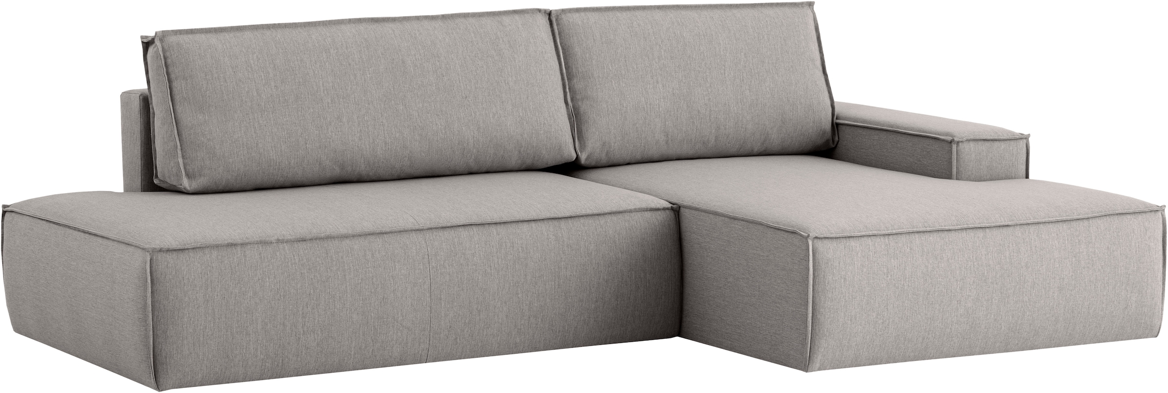 Home affaire Ecksofa »SHERWOOD, Schlafsofa in L-Form offen (275cm), Cord, Leinenoptik«, Schlaffunktion und Bettkasten, Kedernaht, hoher Sitz- & Liegekomfort