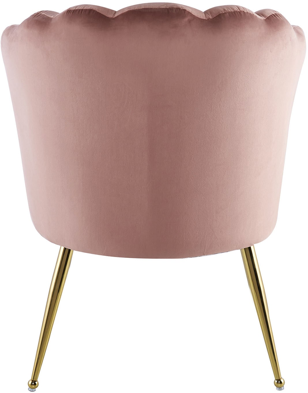 Kayoom Polsterstuhl »Stuhl Lalie 125, Rückenlehne im Retro-Stil, ausgefallene Rückenlehne« () 1 Stk.Rückenlehne in Muschel-Design, Samtbezug, goldene Metallbeine