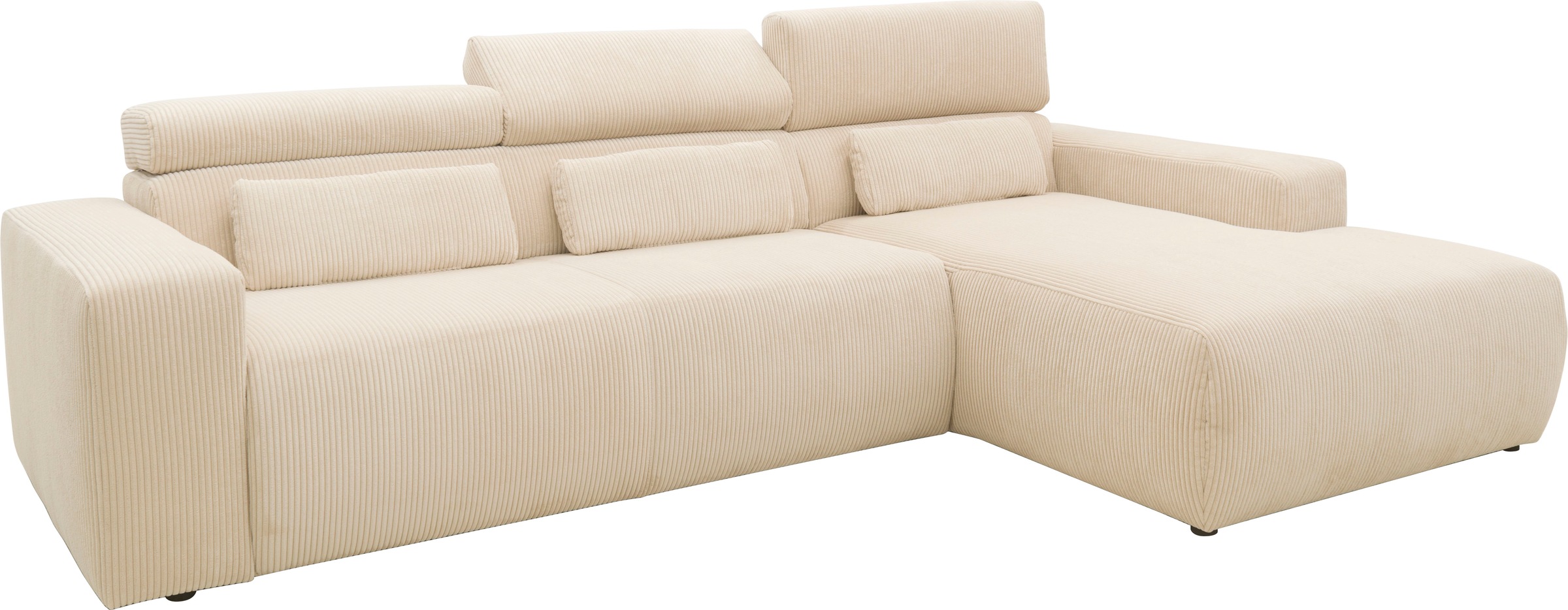 DOMO collection Ecksofa »Brandon grosse Ausführung B/T/H: 289/177/80 cm, auch in Leder und Cord«, mit Kopfteilverstellung, wahlweise Sitztiefenverstellung, L-Form