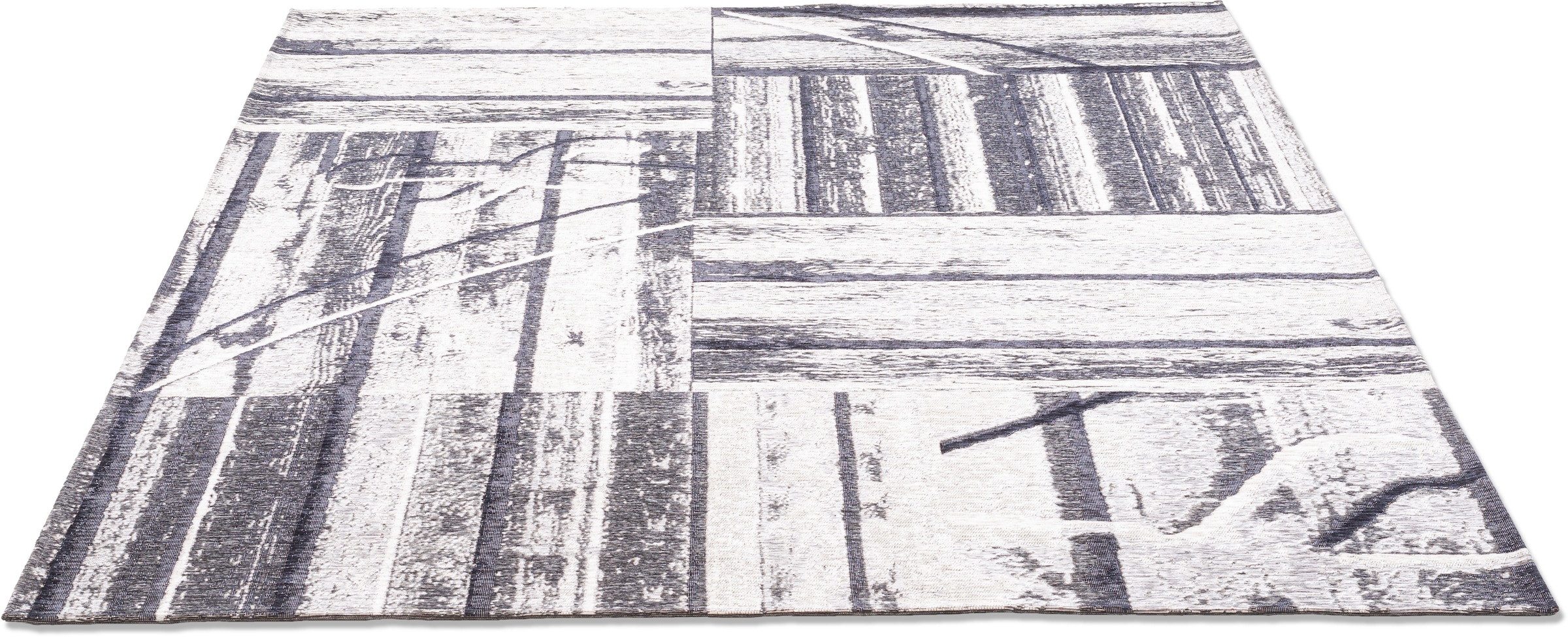 Image of Sansibar Teppich "Keitum 010" rechteckig 3 mm Höhe Flachgewebe, modernes Holz Design, Motiv, gekreuzte Säbel