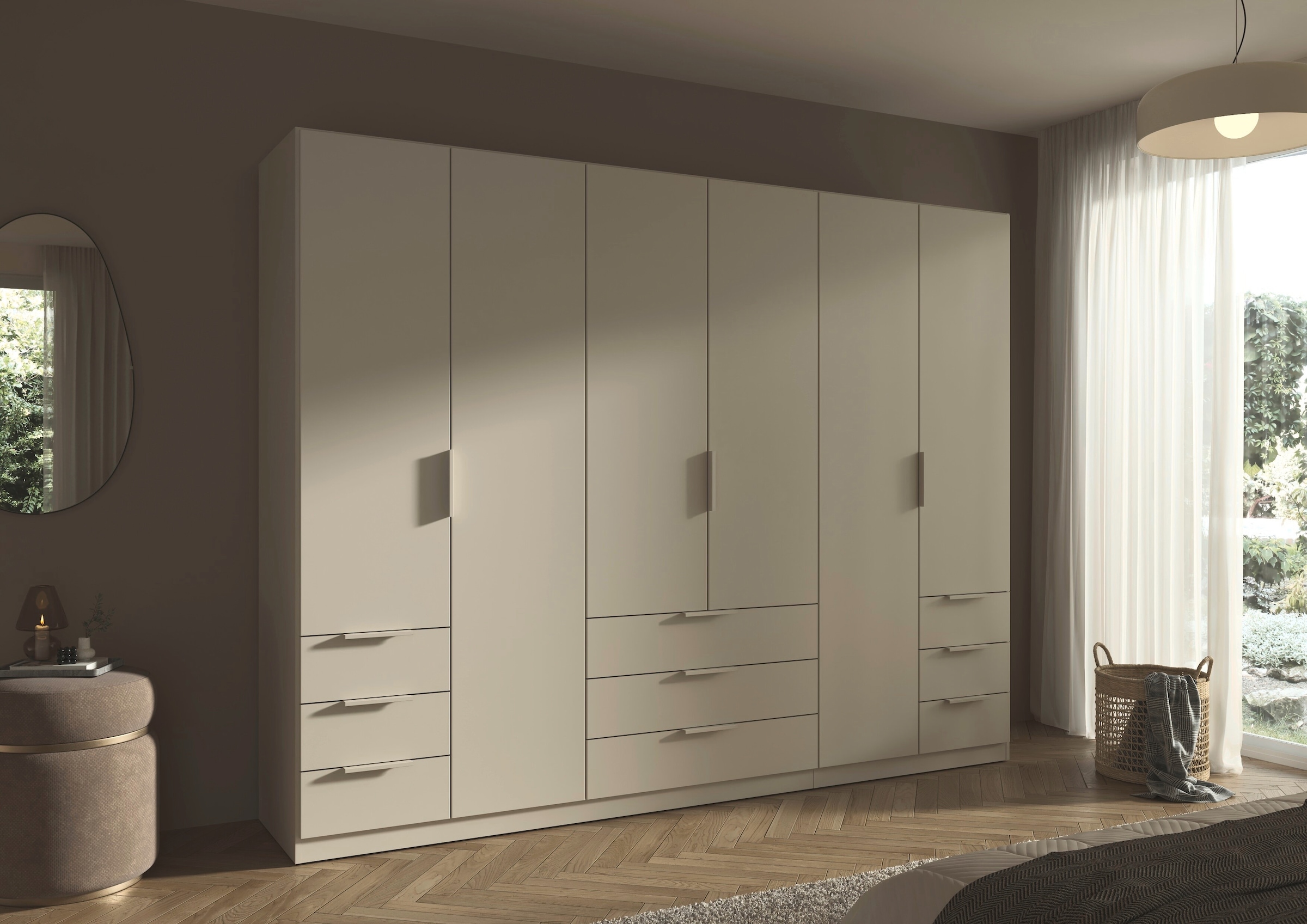 GOODproduct Kleiderschrank »Mehrzweckschrank Schrank Schlafzimmer Garderobe Mietswohnung XEELINA« Mehr Flexibilität durch variable Schubladenanordnung MADE IN GERMANY