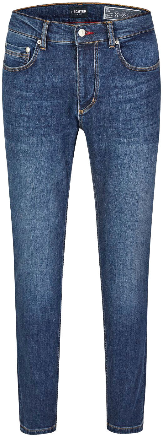 5-Pocket-Jeans, mit Knopfloch in Kontrastfarbe