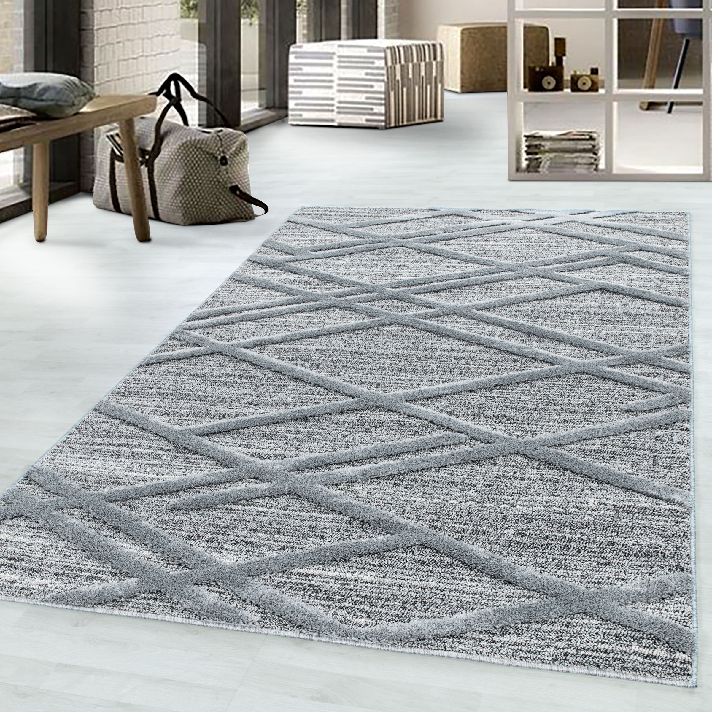 Image of Ayyildiz Teppiche Teppich "PISA 4706" rechteckig 20 mm Höhe Läufer, rund, Hoch Tief Struktur, Wohnzimmer,Schlafzimmer