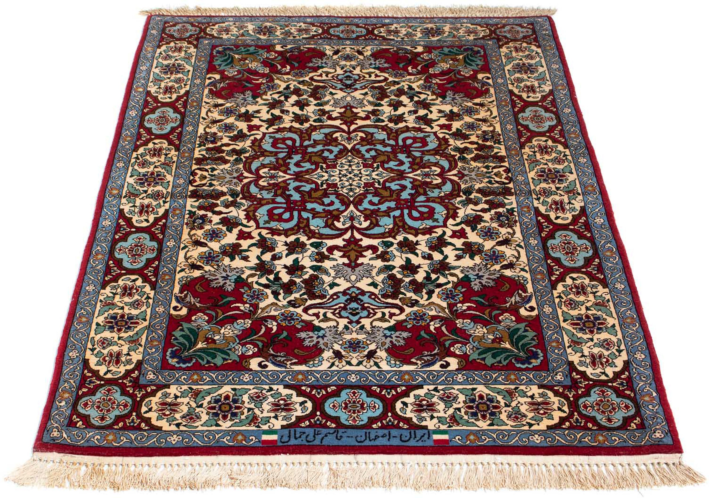 Image of morgenland Orientteppich »Perser - Isfahan - Premium - 137 x 90 cm - dunkelrot«, rechteckig, 6 mm Höhe, Wohnzimmer, Handgeknüpft, Einzelstück mit Zertifikat bei Ackermann Versand Schweiz