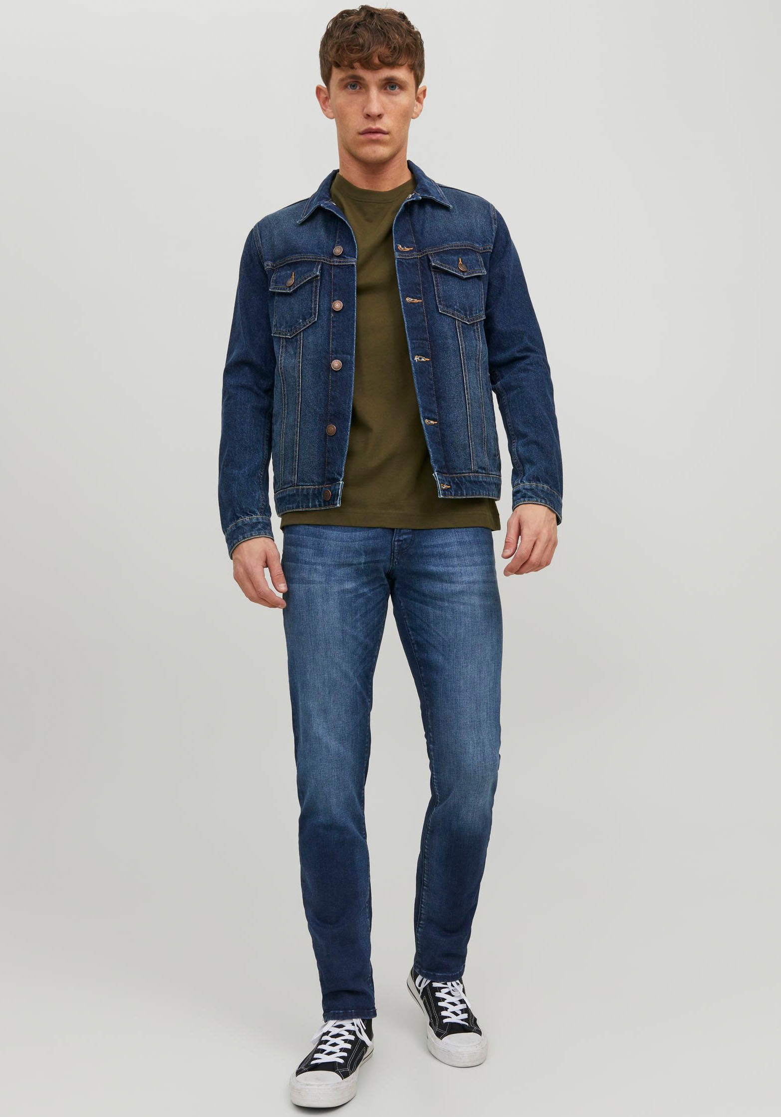 Jack & Jones Slim-fit-Jeans »JJIGLENN – Slim-Fit-Jeans mit niedriger Leibhöhe« Used, modisch, slim fit, Denim/Jeans