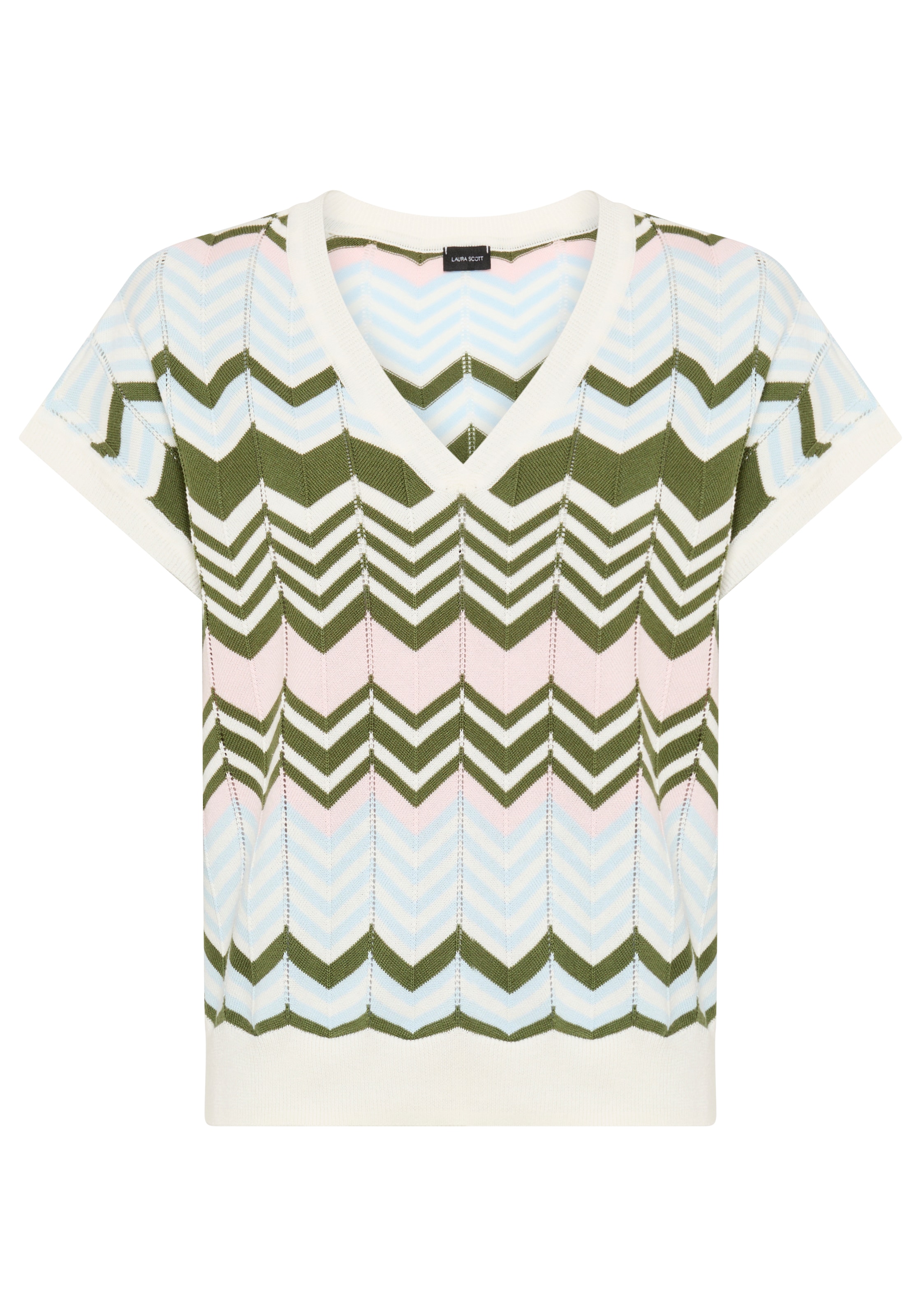 Laura Scott Pull en tricot leichter Übergangspullover mit modernem Desgin und lässigem Schnitt