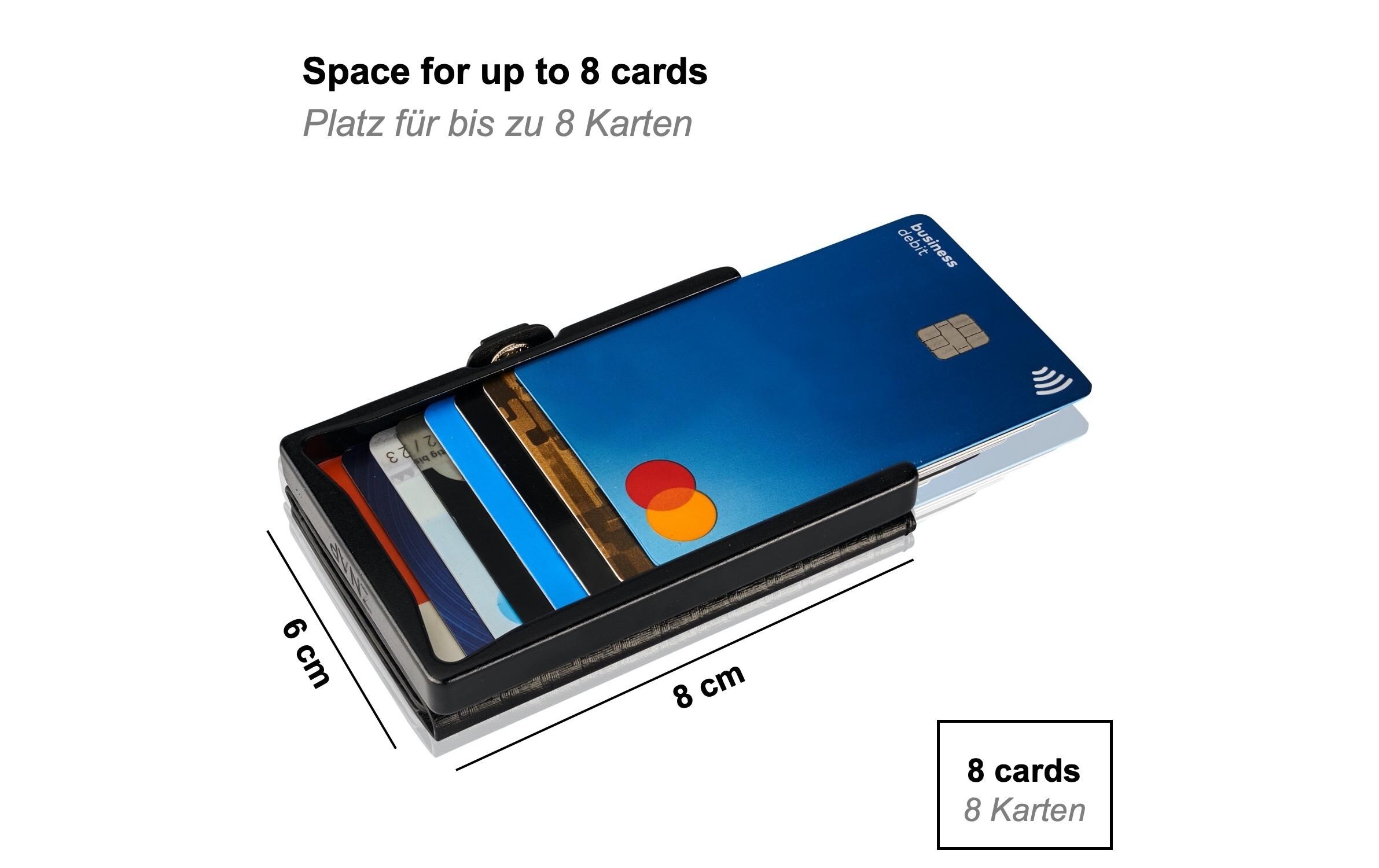   Geldbörse »ZNAP Slim Wallet Glattleder Black, 8er«