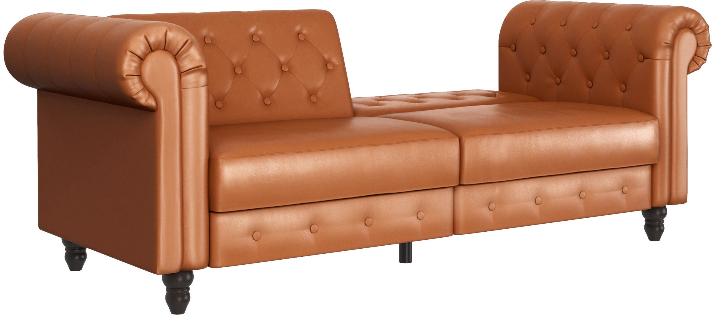 Dorel Home 3-Sitzer »Felix, Schlafsofa 236 cm, (Liegefläche 108x190cm), Rückenlehne«, 3-fach verstellbar, Velours, Kunstleder, Luxus-Microfaser Vintage