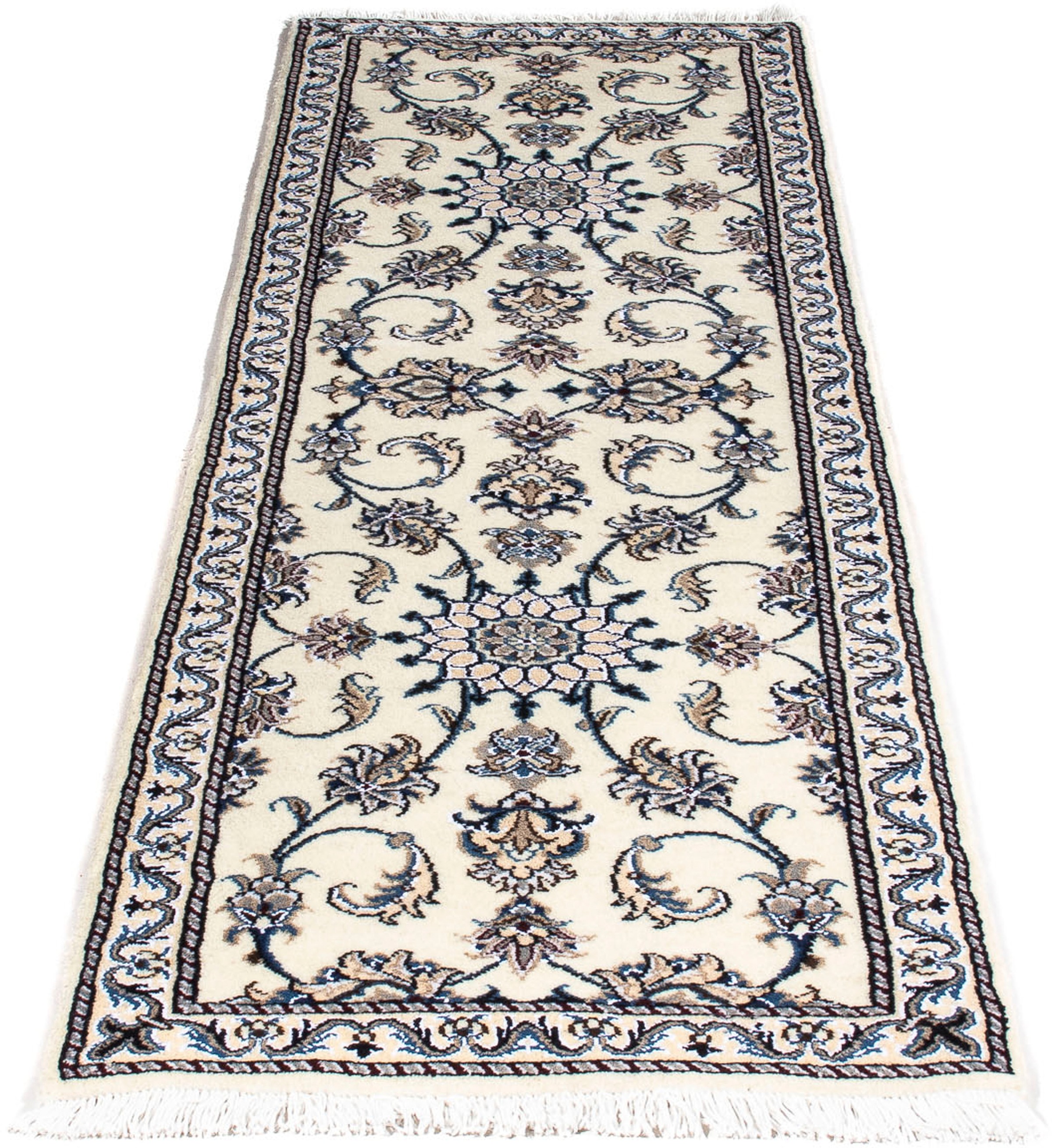 Image of morgenland Orientteppich »Perser - Nain - 198 x 60 cm - beige«, rechteckig, 12 mm Höhe, Wohnzimmer, Handgeknüpft, Einzelstück mit Zertifikat bei Ackermann Versand Schweiz