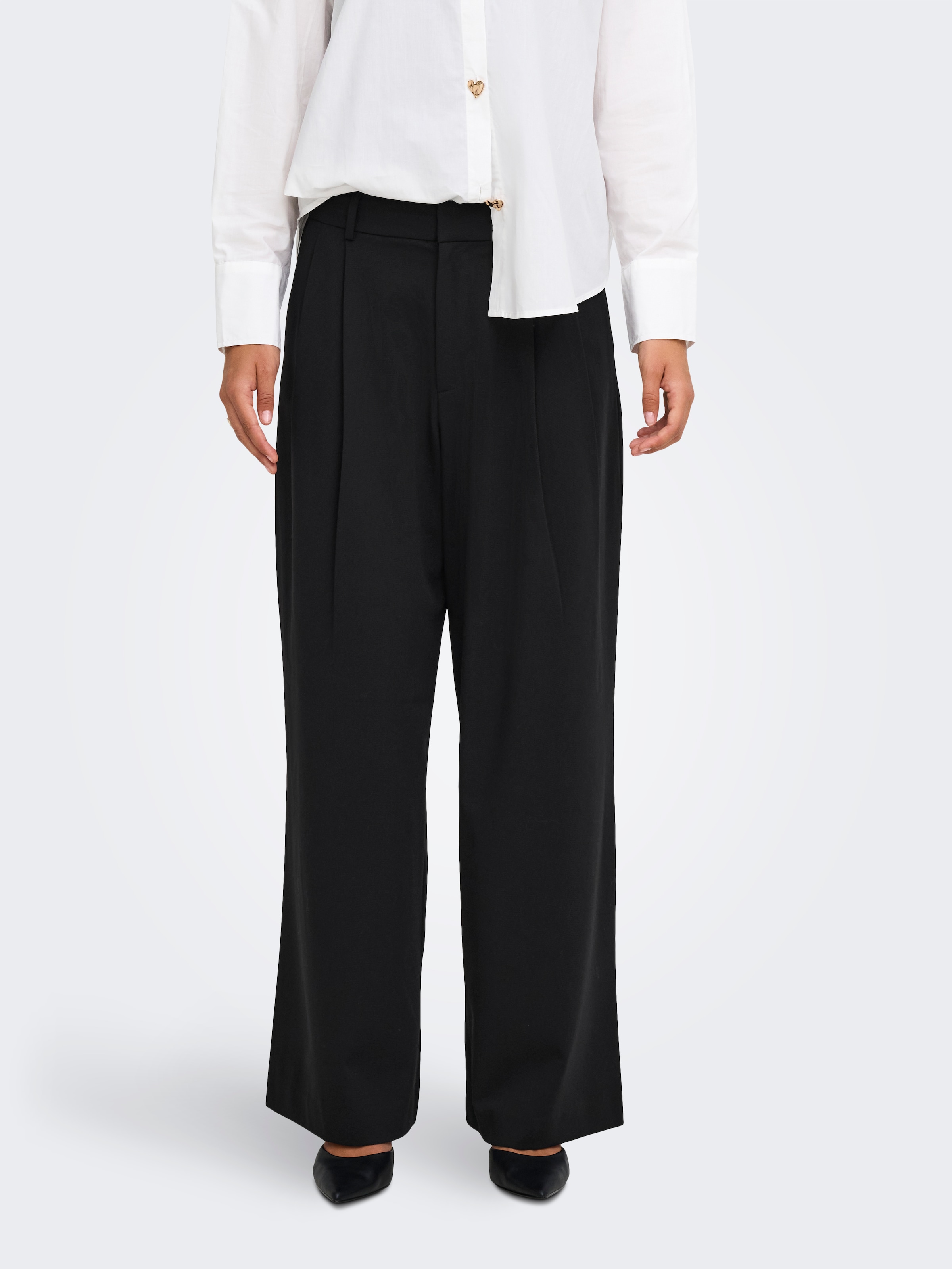 Image of ONLY Anzughose "ONLSONJA HW WIDE PLEAT PANT TLR NOOS" Materialmix, high waist