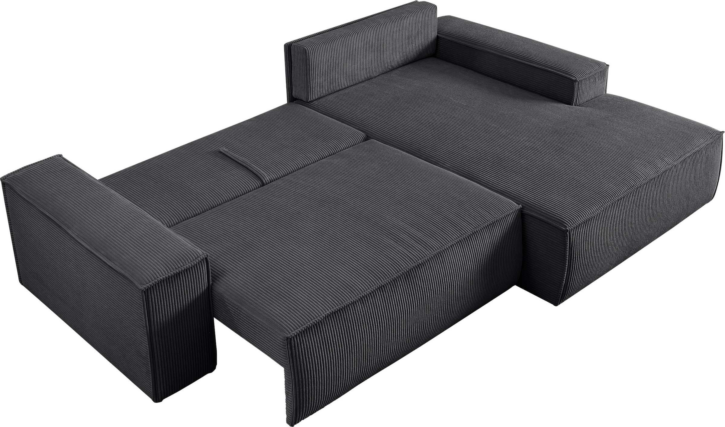 Home affaire Ecksofa »SHERWOOD L-Form, 267 cm - OTTO. Verlässliche Qualität.« Schlaffunktion mit Bettkasten (210x136 cm), Cord, Vintage, Samtvelours
