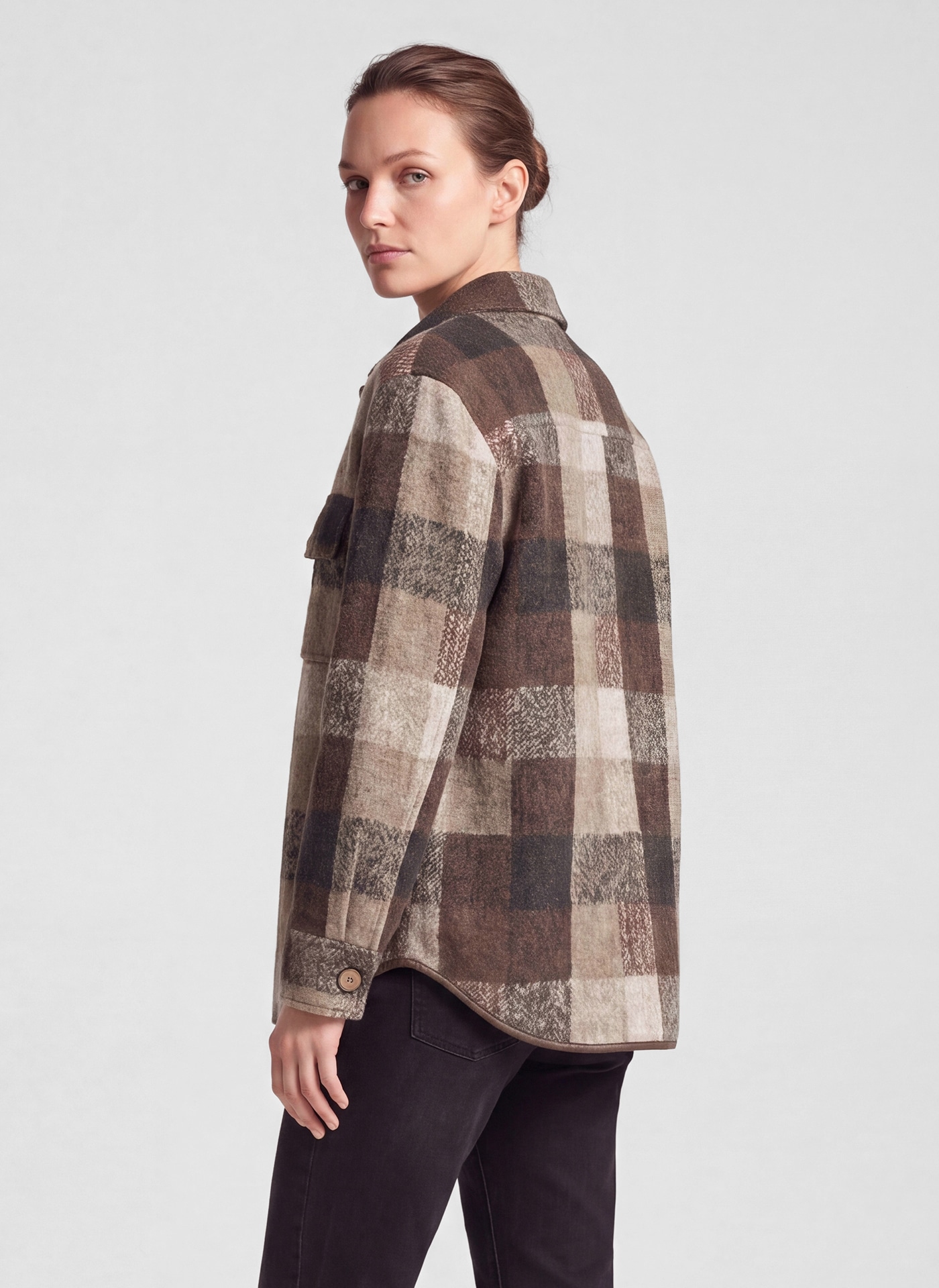 Rabe Veste chemise sans capuche im Karo-Look und mit Knopfleiste