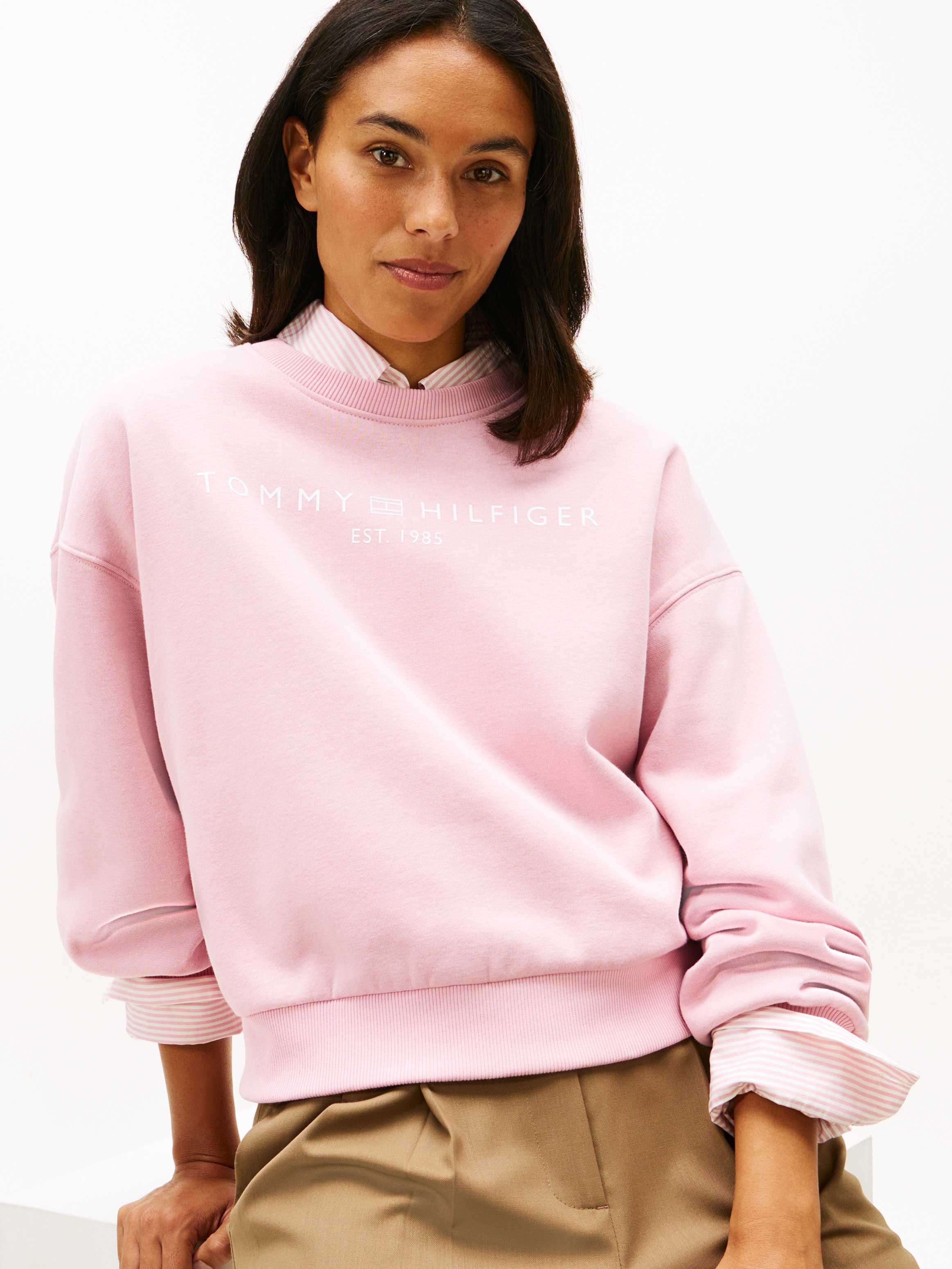 Tommy Hilfiger Sweatshirt »CORP LOGO MDRN SWTSRT«, Baumwollmischung
