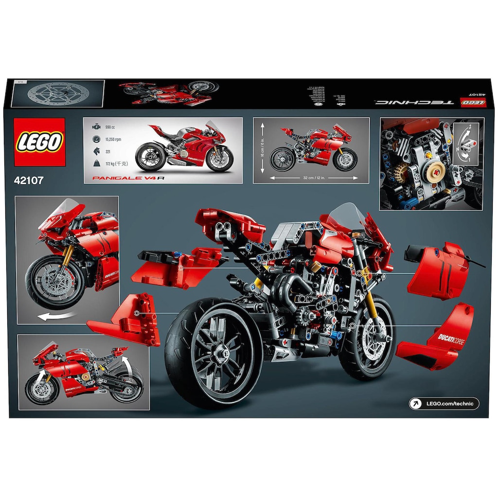 LEGO® Konstruktionsspielsteine »Ducati Panigale V4 R (42107), LEGO® Technic«, (646 St.)