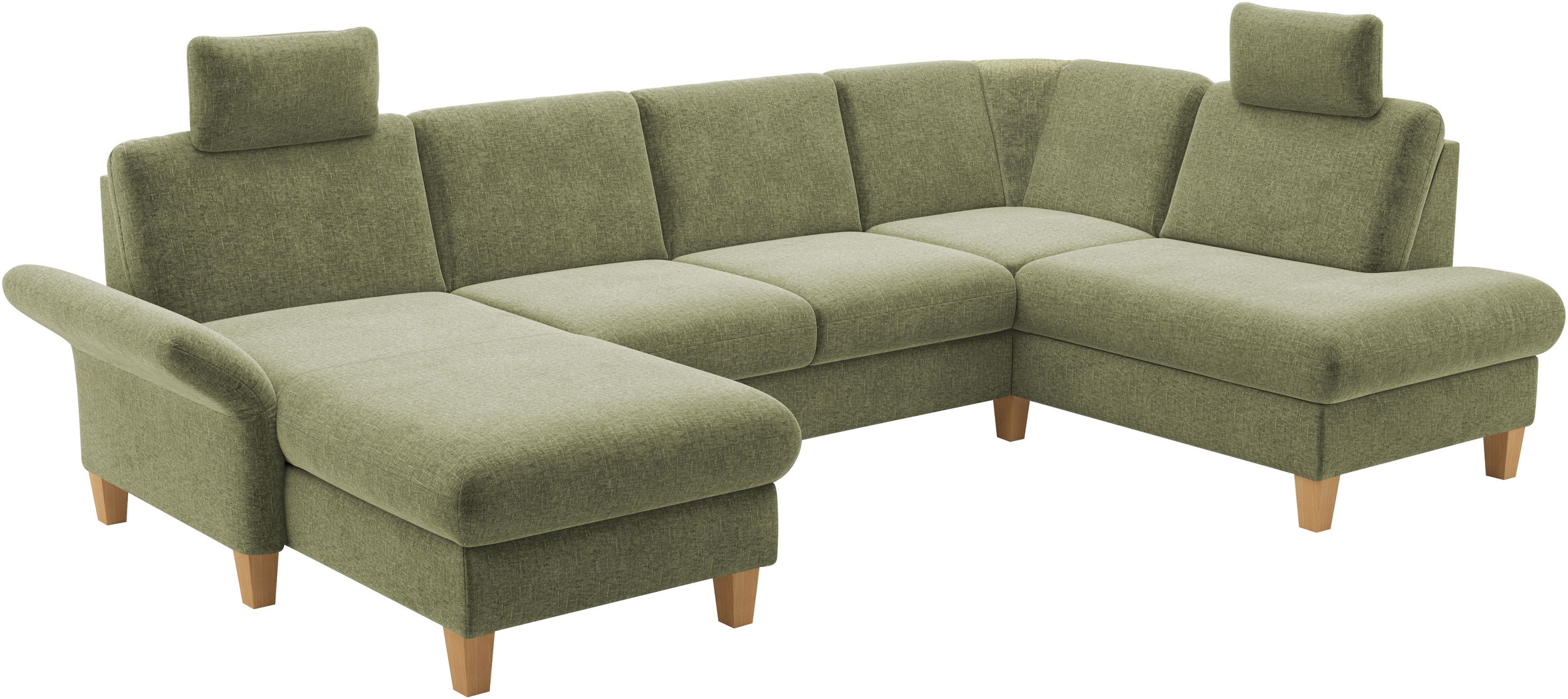 Home affaire Wohnlandschaft »Rochelle, U-Form«, optional mit Armteilverstellung, mit Bettfunktion & Bettkasten