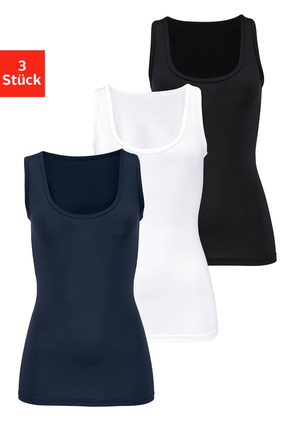 Vivance active Unterhemd, (Packung, 3er-Pack), aus weicher Microfaser, Tanktop, Unterziehshirt