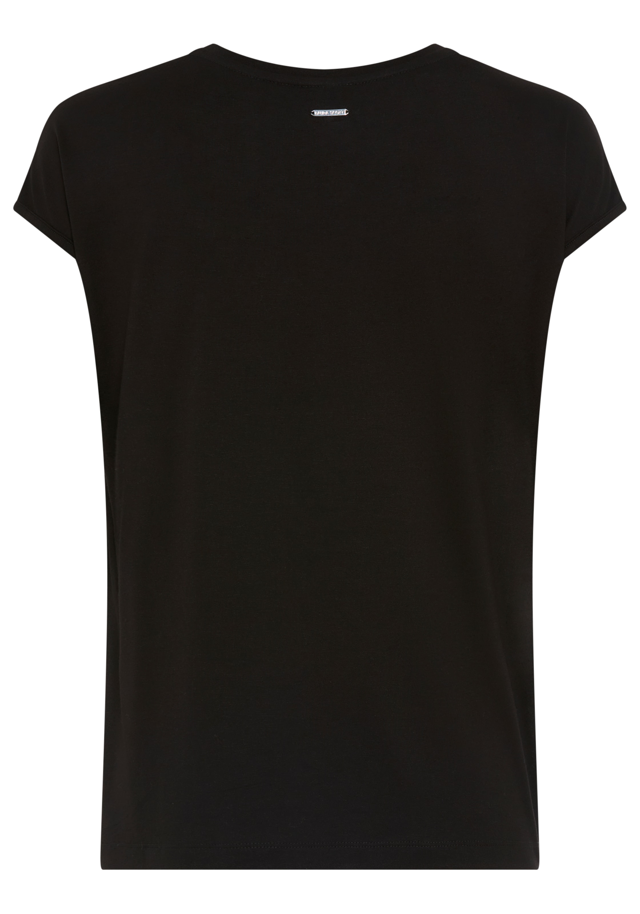 Laura Scott Chemisier à chemise im Materialmix, hinten weicher Jersey vorne geblümter Bluseneinsatz