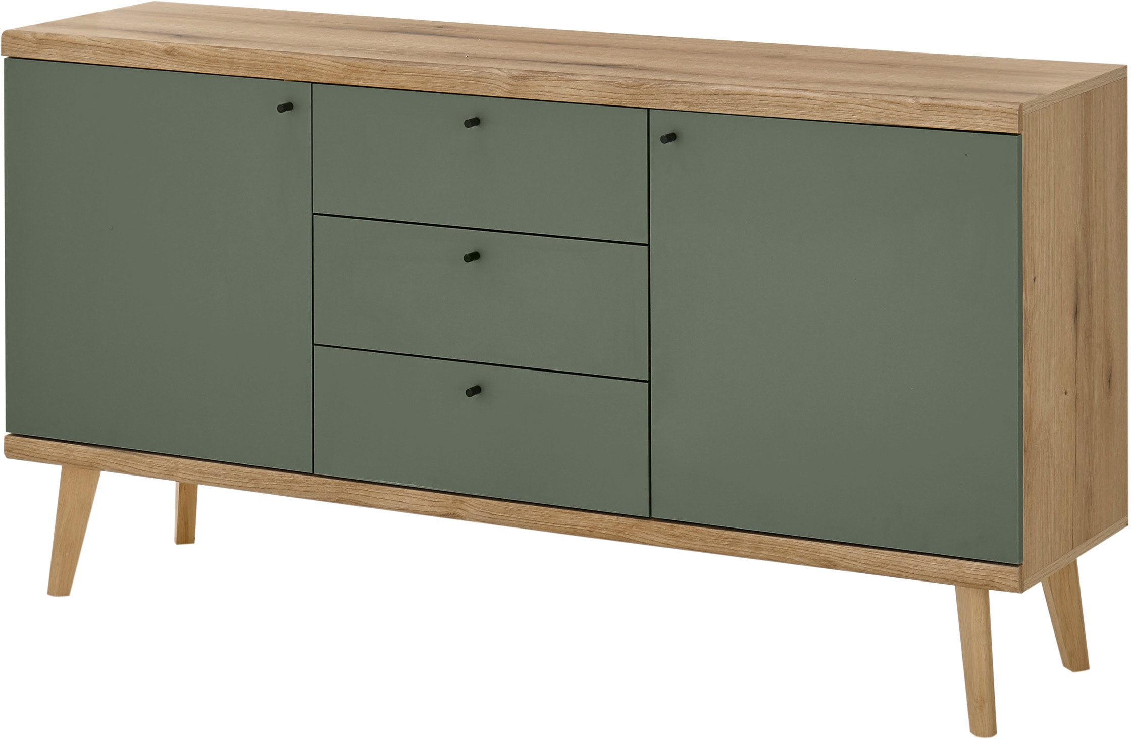 Image of Home affaire Sideboard "MAVAS" in moderner Trendfarbe, Griffe aus Metall (Schwarz), Breite 160 cm