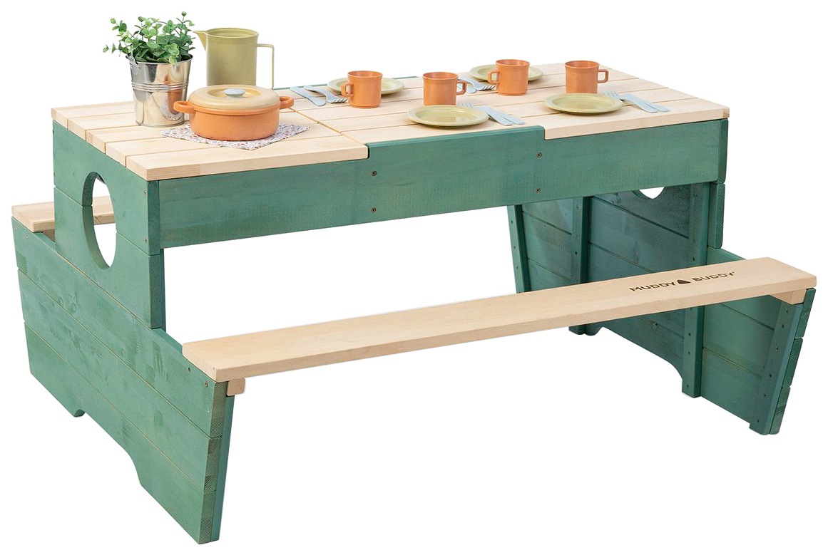Image of MUDDY BUDDY® Garten-Kindersitzgruppe »Creator«, Outdoor Spieltisch, natur - salbei bei Ackermann Versand Schweiz