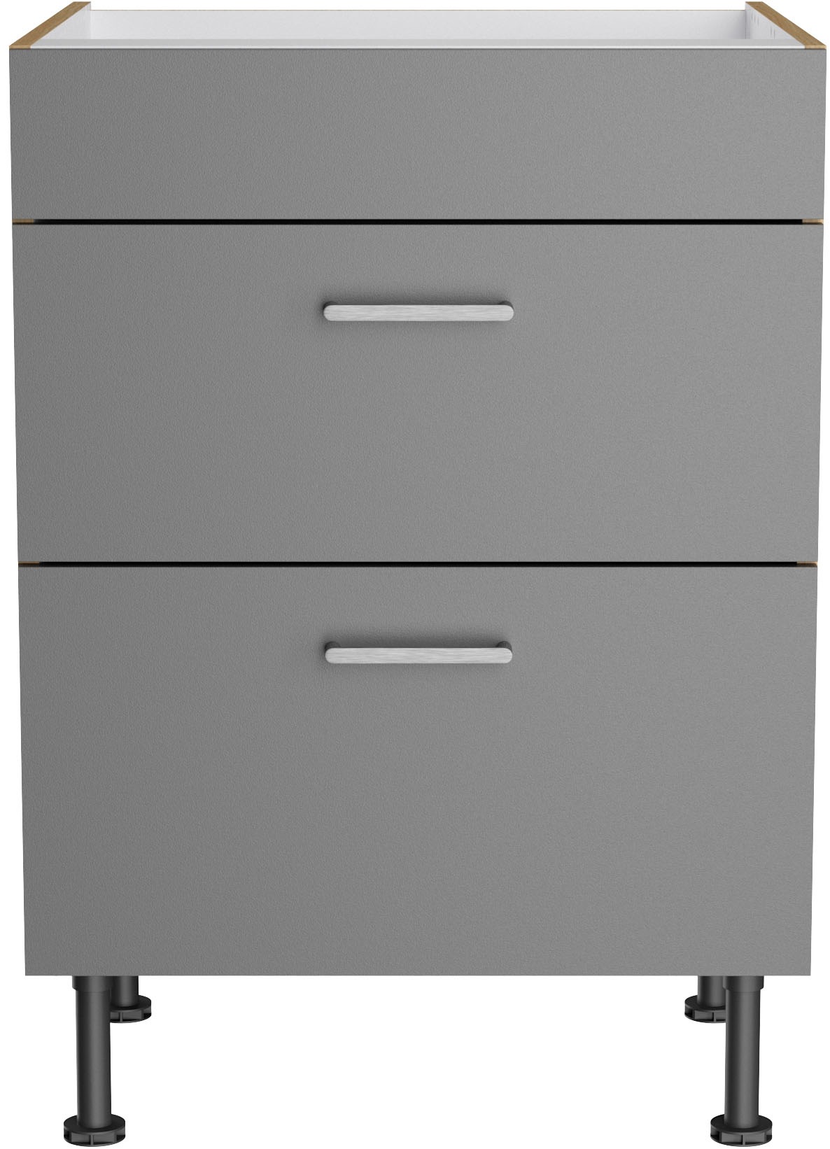 KOCHSTATION Kochfeldumbauschrank »KS-Lucy« Breite 60 cm, mit 2 Auszügen, Soft-Close, höhenverstellbare Füsse