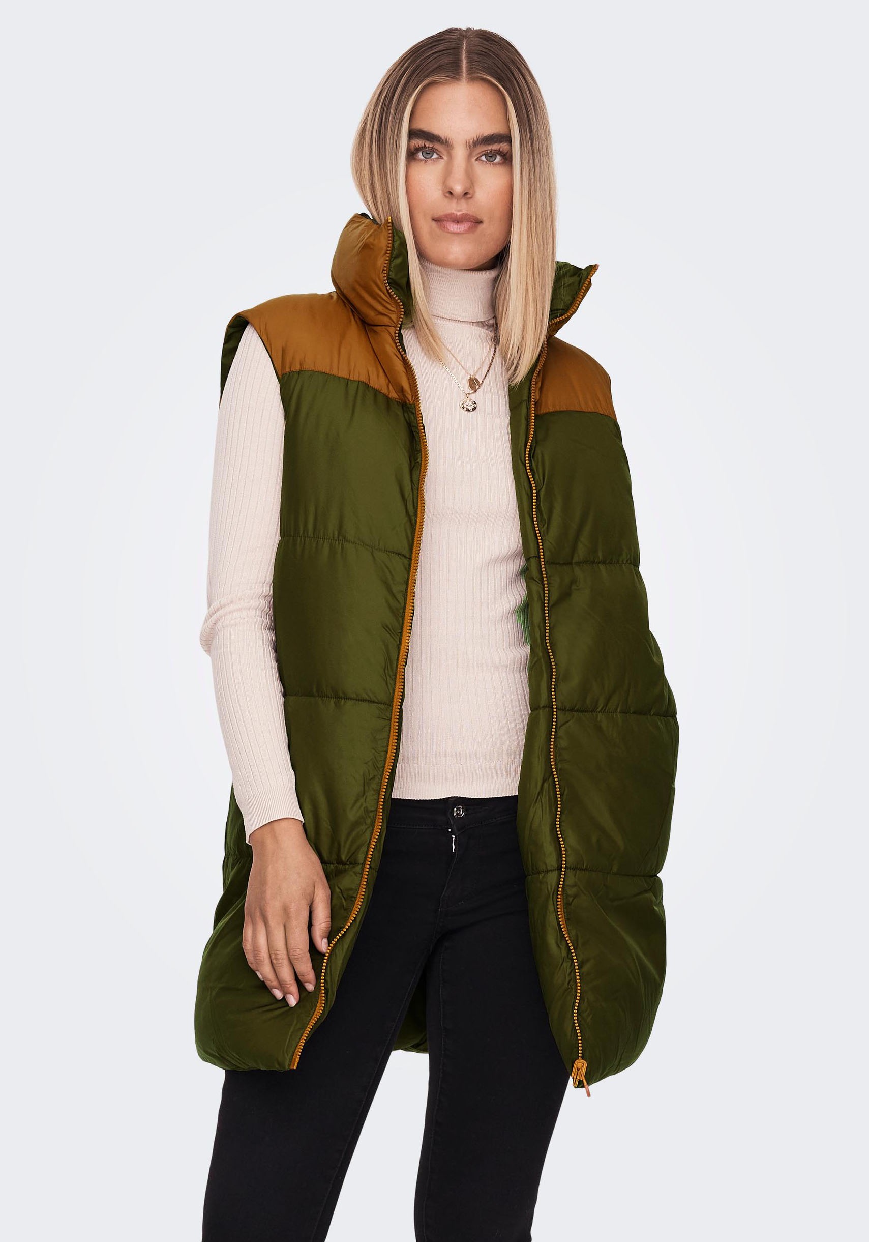 Image of Only Steppweste »ONLRICKY REV.LONG WAISTCOAT BLOK CC OTW«, im Colorblock Design bei Ackermann Versand Schweiz